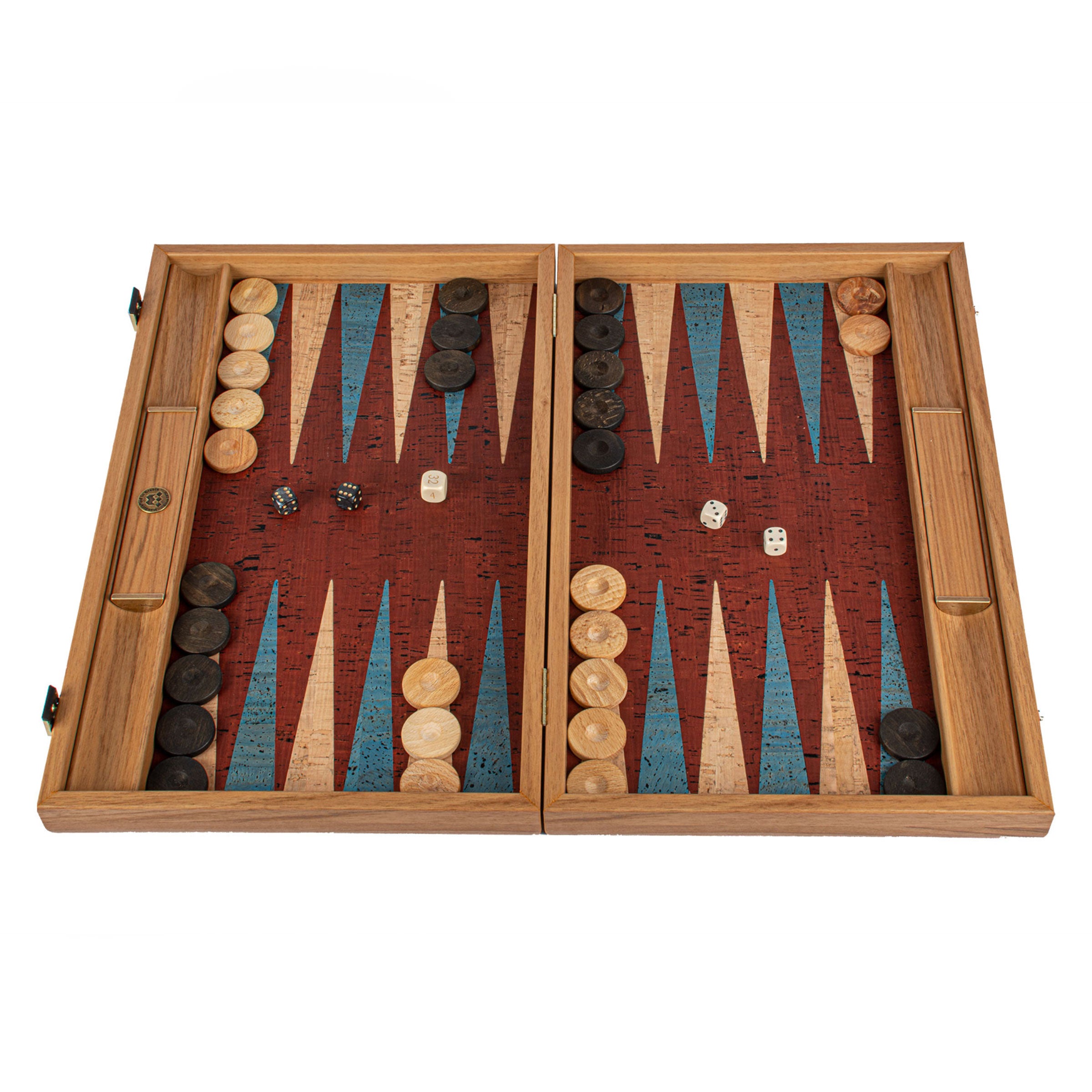 Natural Games Backgammon Spiel - Klassisches Brettspiel In Kunstleder Optik