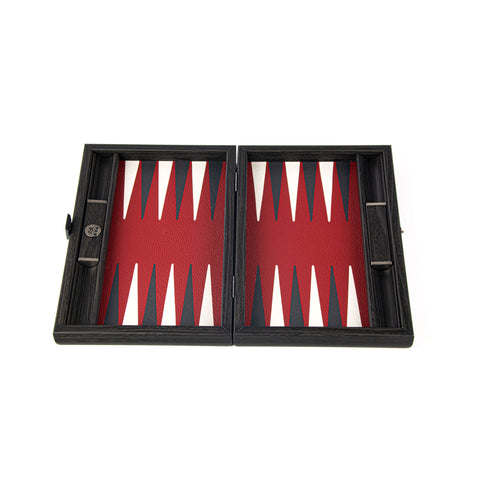 BURGUNDY RED Backgammon (Travel size)