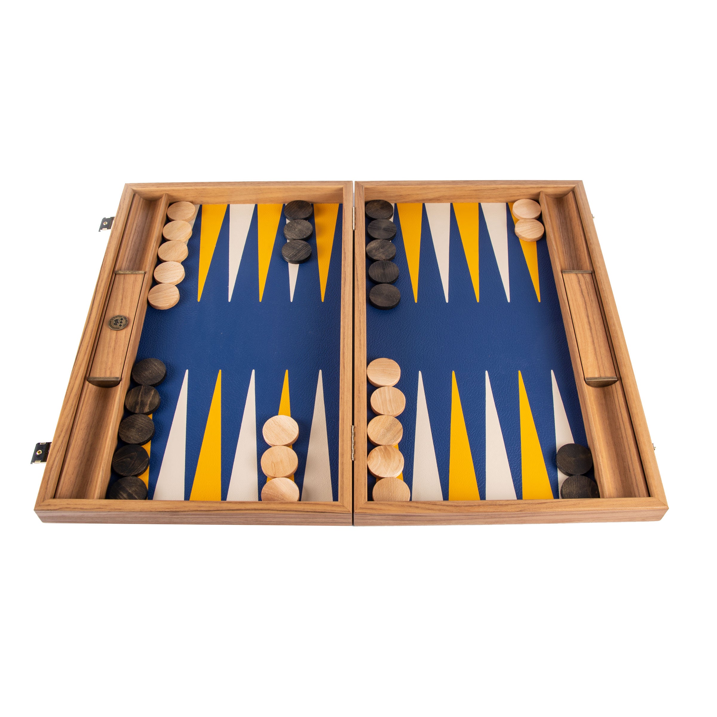 Backgammon en coffret bois naturel - 35 cm x 23 cm