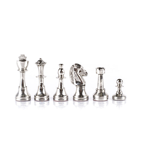 CLASSIC METAL STAUNTON Chessmen  (Medium) - Gold/Silver
