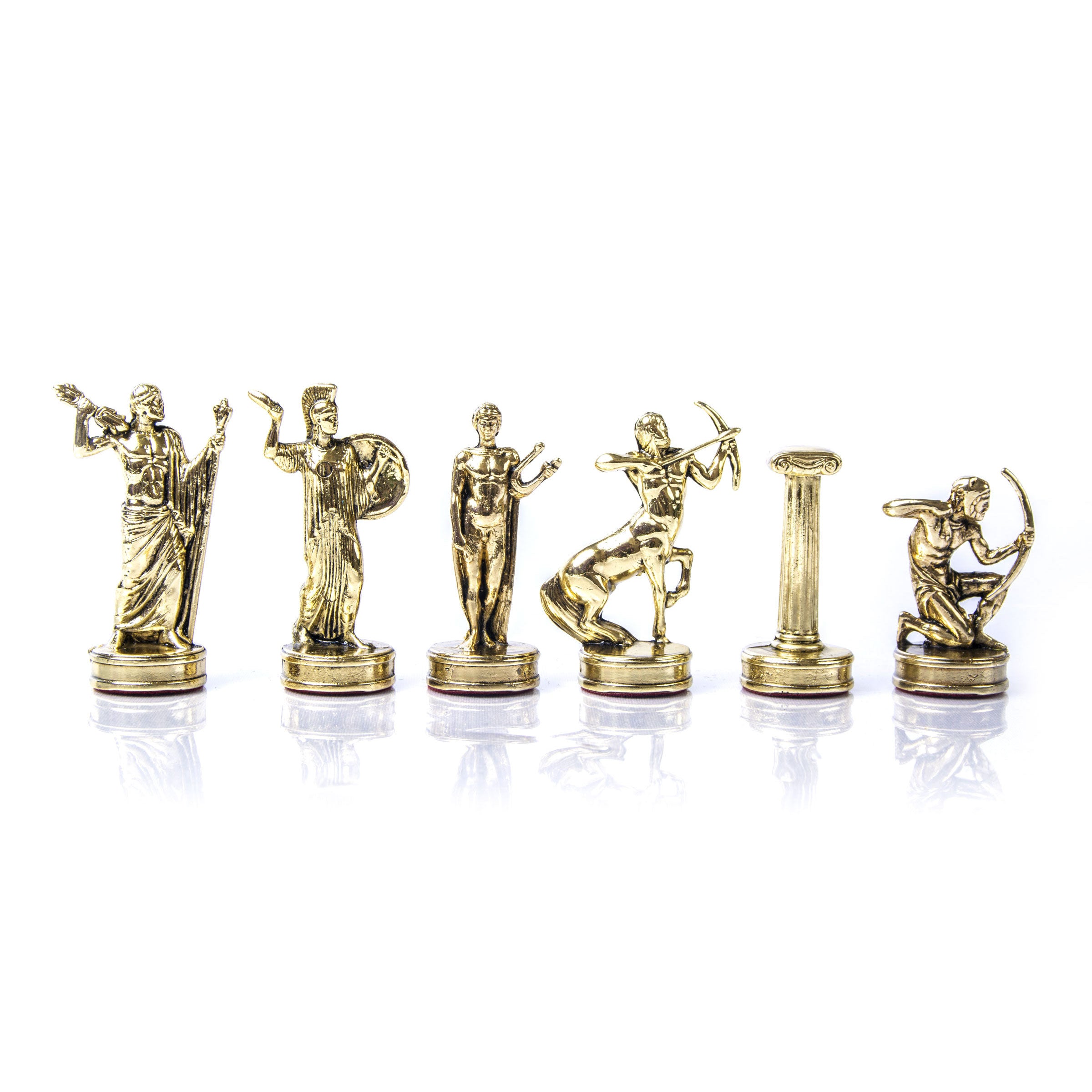 Handcrafted Metallic Chessmen Set - Labours of Hercules