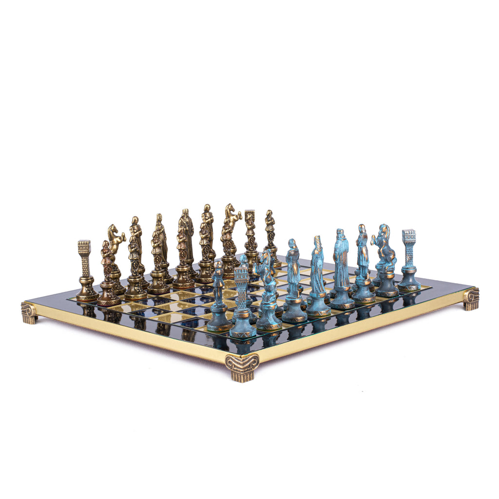 BAUHAUS STYLE Terracotta & White Chess set 40x40cm (Medium) with chessmen  8.5cm King