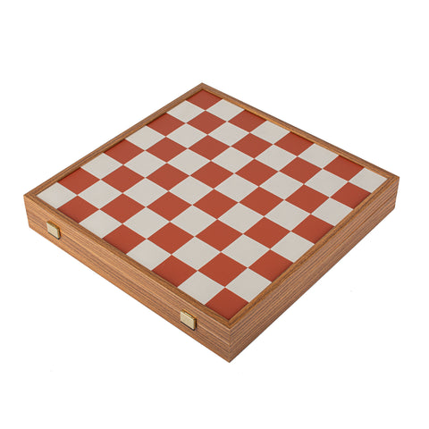 BAUHAUS STYLE Terracotta & White Chess set 40x40cm (Medium) with chessmen 8.5cm King