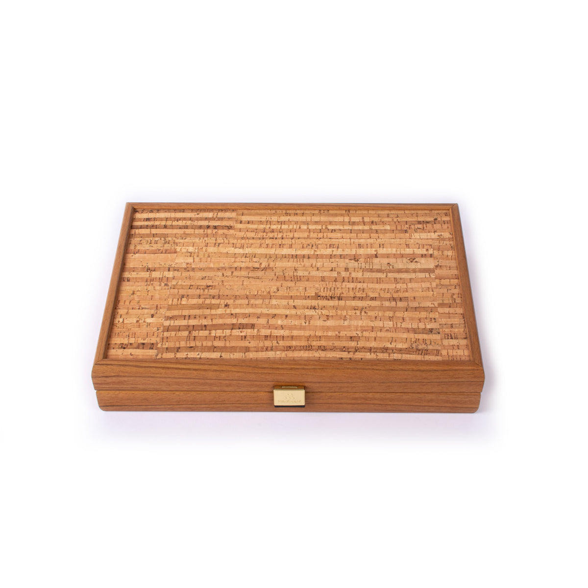 Premium Handcrafted Black Natural Cork Backgammon Set with Oak Wood Checkers
