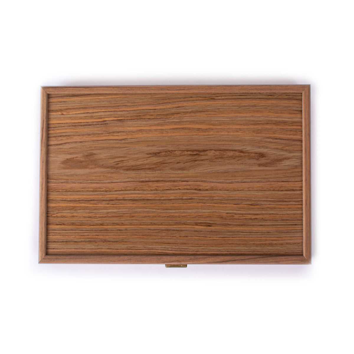 Closed handcrafted American walnut backgammon board with rich wood grain and framed edges from MANOPOULOS Chess & Backgammon luxury game set