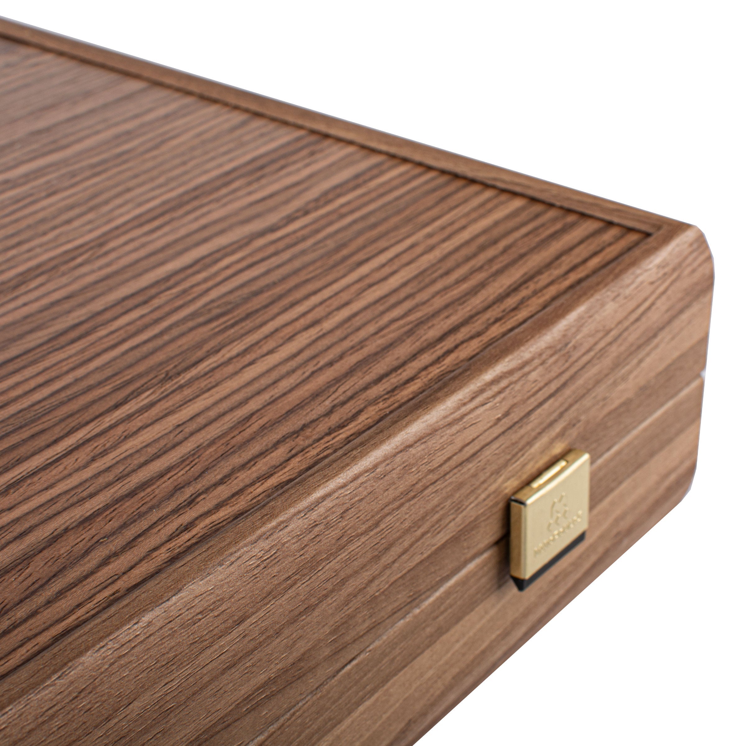 Handcrafted Oak/blue & American Walnut Backgammon Set with Side Racks - Elegant Marquetry Design - Premium Backgammon from MANOPOULOS Chess & Backgammon - Just €190! Shop now at MANOPOULOS Chess & Backgammon