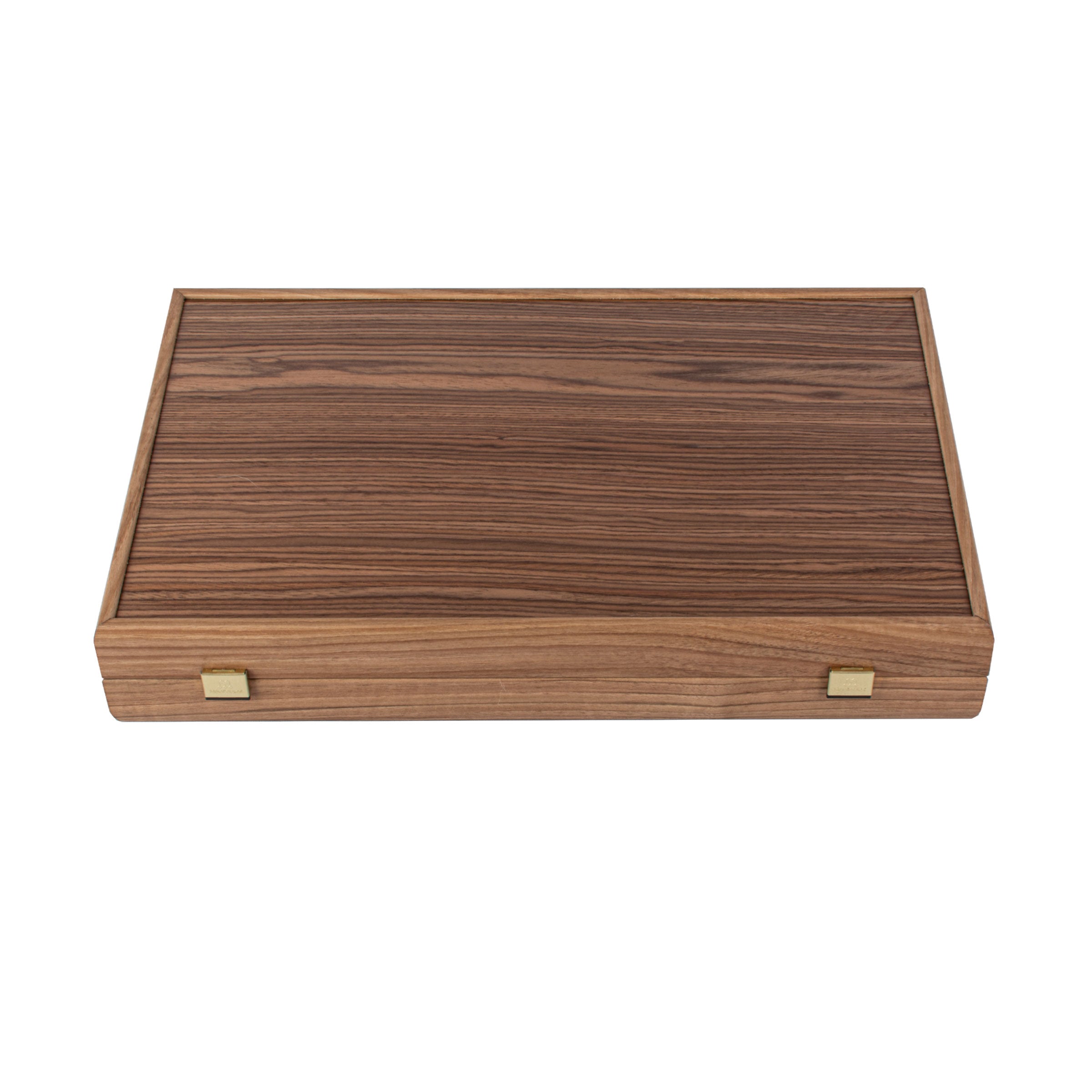 Handcrafted Oak & American Walnut Backgammon Set with Side Racks - Elegant Marquetry Design - Premium Backgammon from MANOPOULOS Chess & Backgammon - Just €190! Shop now at MANOPOULOS Chess & Backgammon