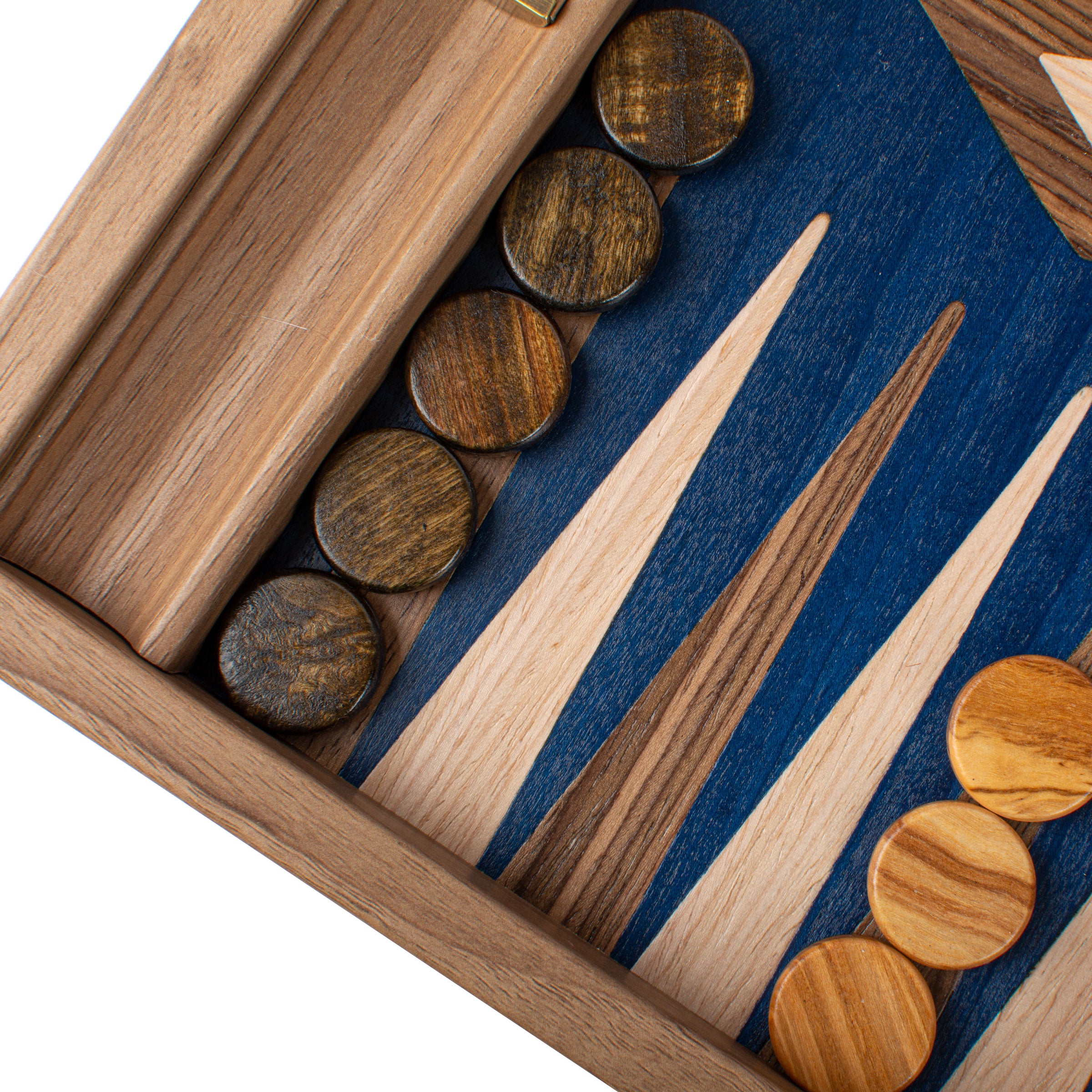 Premium Handcrafted Walnut with Blue Oak Backgammon Set - Premium Backgammon from MANOPOULOS Chess & Backgammon - Just €117! Shop now at MANOPOULOS Chess & Backgammon
