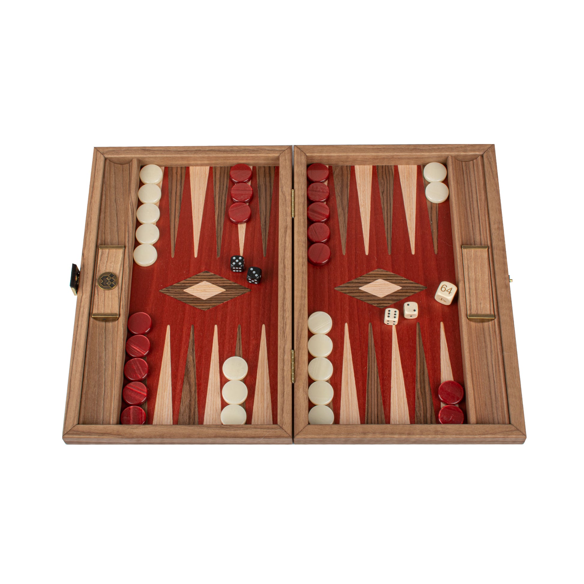 Premium Handcrafted Walnut with Red Oak Backgammon Set - Premium Backgammon from MANOPOULOS Chess & Backgammon - Just €117! Shop now at MANOPOULOS Chess & Backgammon