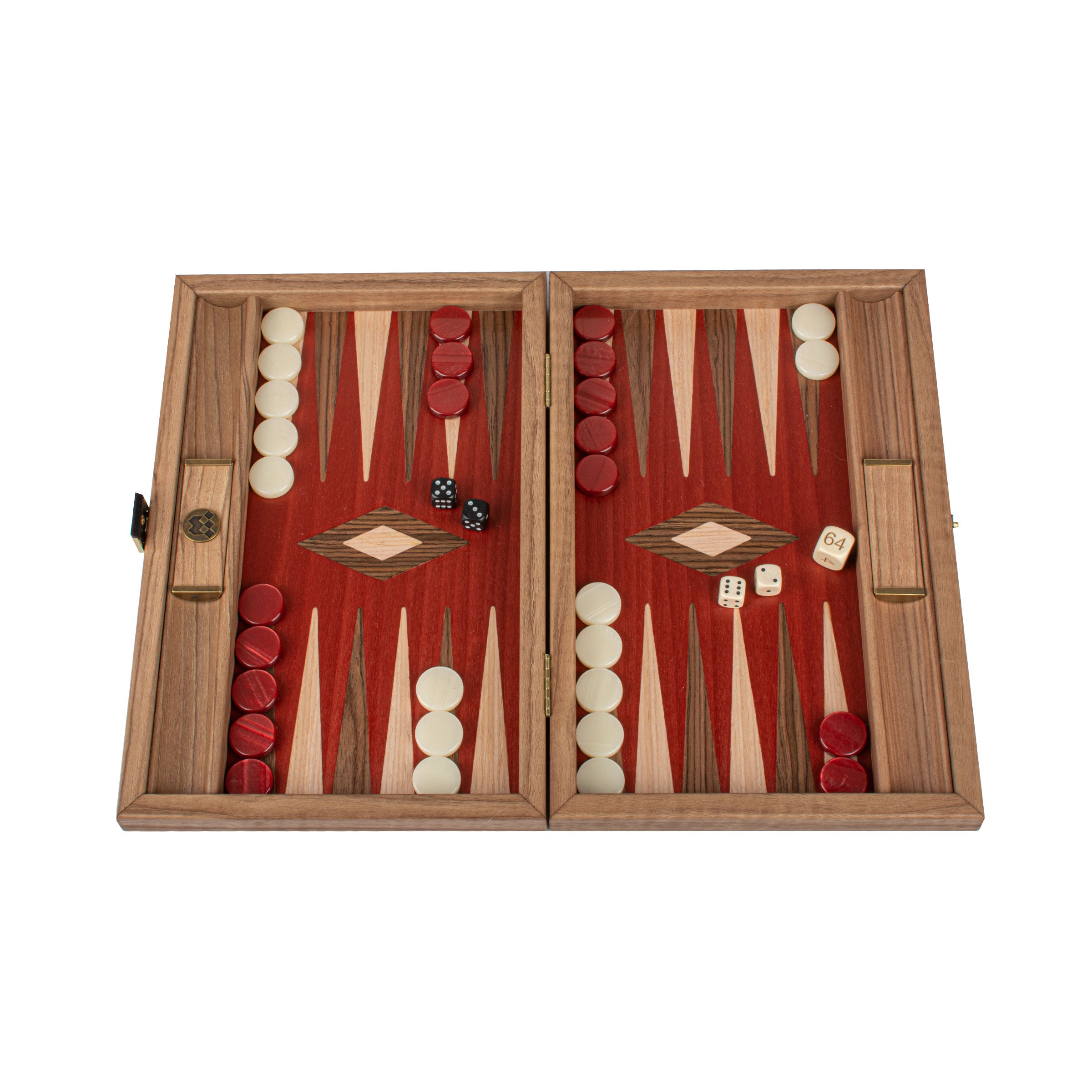 Premium Handcrafted Walnut with Red Oak Backgammon Set - Premium Backgammon from MANOPOULOS Chess & Backgammon - Just €117! Shop now at MANOPOULOS Chess & Backgammon