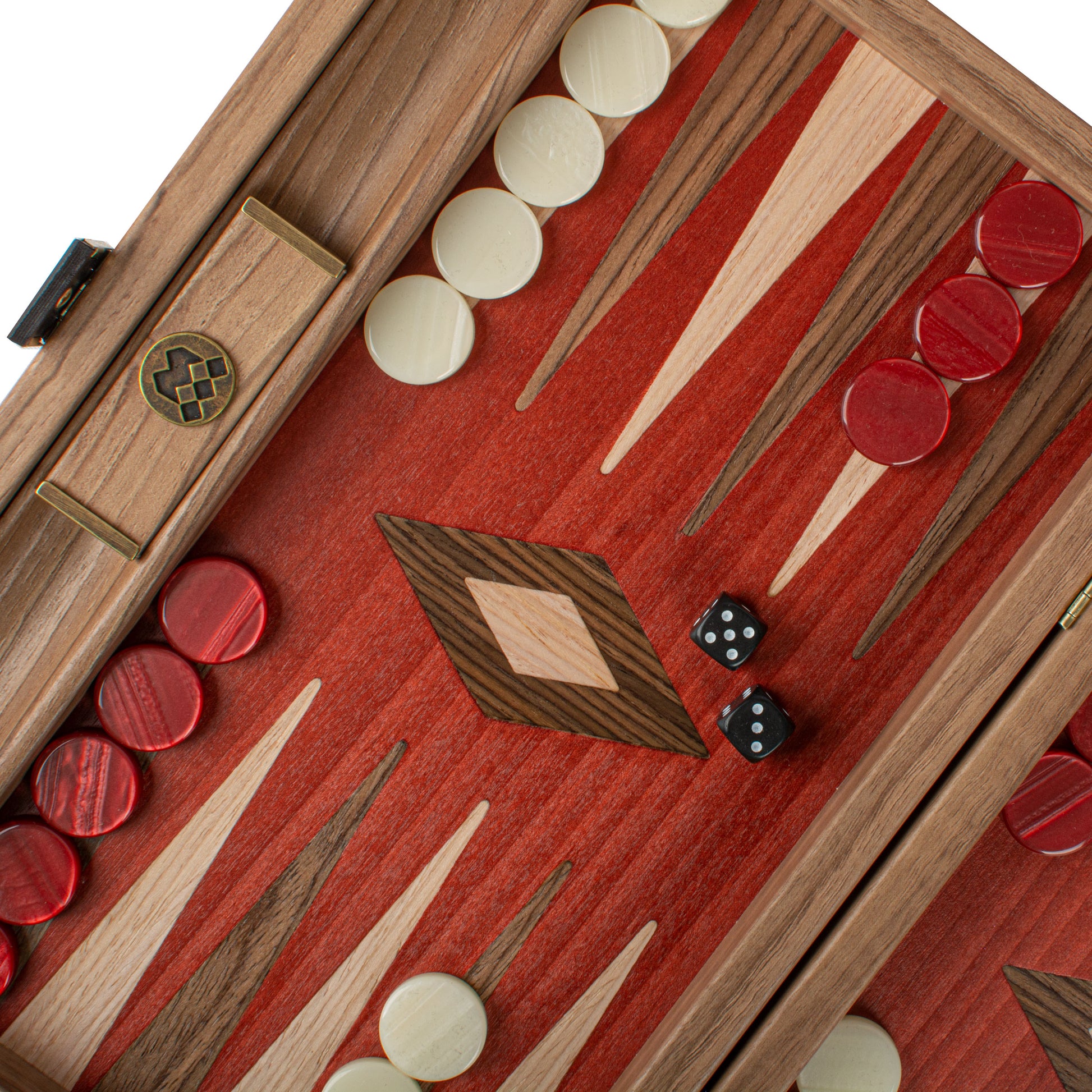 Premium Handcrafted Walnut with Red Oak Backgammon Set - Premium Backgammon from MANOPOULOS Chess & Backgammon - Just €117! Shop now at MANOPOULOS Chess & Backgammon