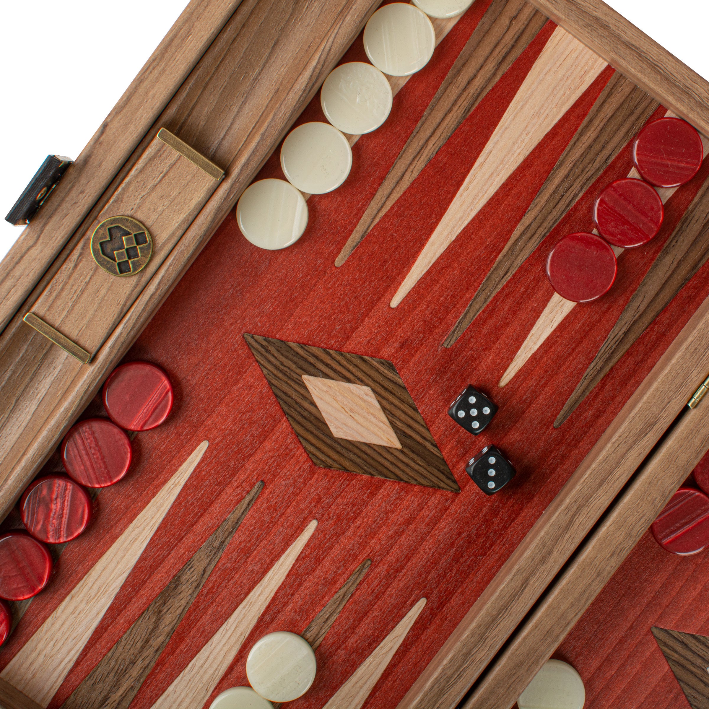 Premium Handcrafted Walnut with Red Oak Backgammon Set - Premium Backgammon from MANOPOULOS Chess & Backgammon - Just €117! Shop now at MANOPOULOS Chess & Backgammon