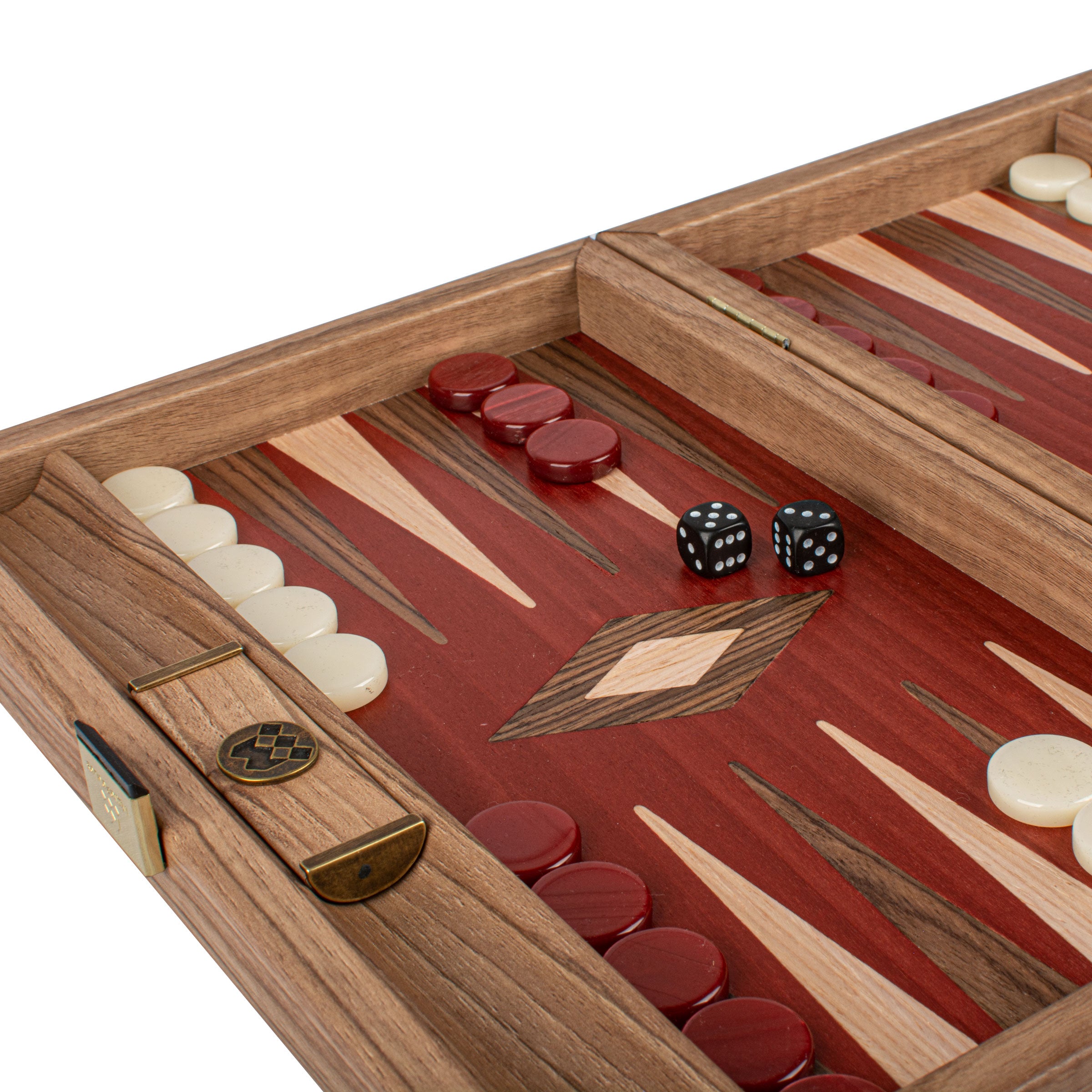 Premium Handcrafted Walnut with Red Oak Backgammon Set - Premium Backgammon from MANOPOULOS Chess & Backgammon - Just €117! Shop now at MANOPOULOS Chess & Backgammon