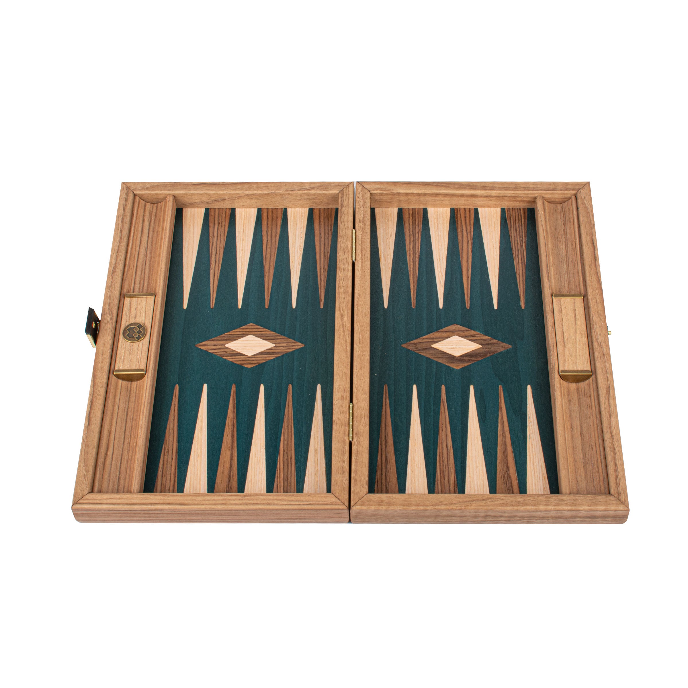 Premium Handcrafted Walnut with Green Oak Backgammon Set - Premium Backgammon from MANOPOULOS Chess & Backgammon - Just €117! Shop now at MANOPOULOS Chess & Backgammon