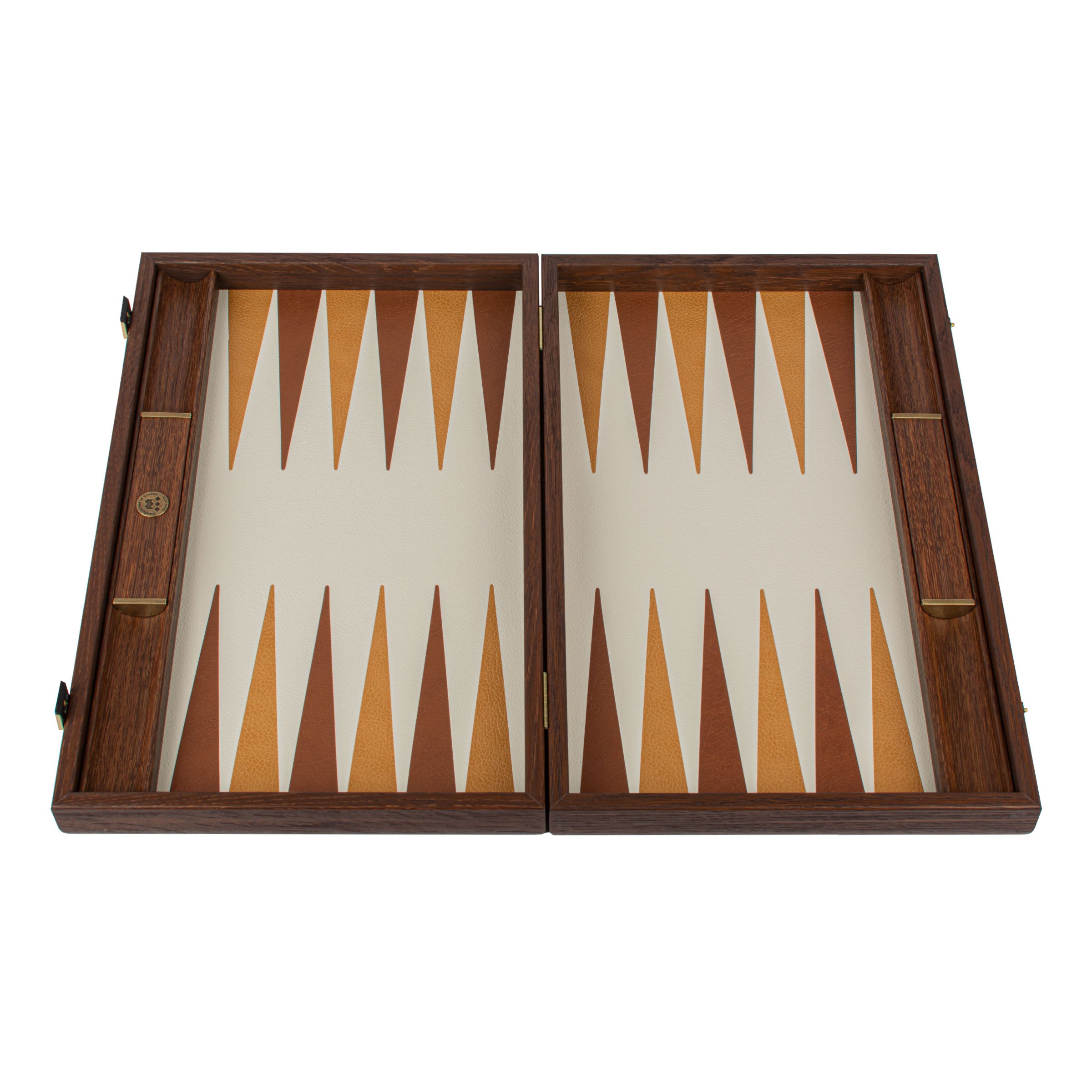 Premium Handcrafted Knitted Leather Backgammon Set in Brown