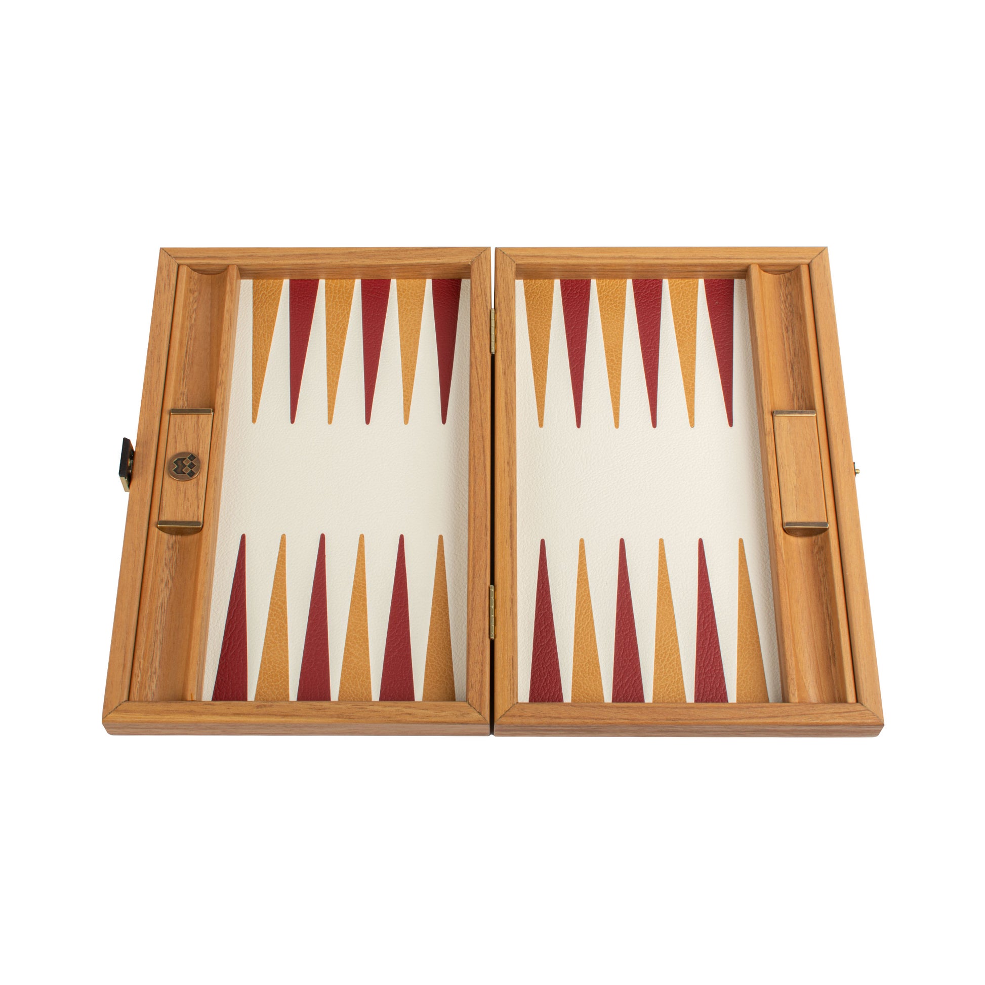Premium Handcrafted Knitted Leather Backgammon Set in Red colour - Premium Backgammon from MANOPOULOS Chess & Backgammon - Just €192! Shop now at MANOPOULOS Chess & Backgammon