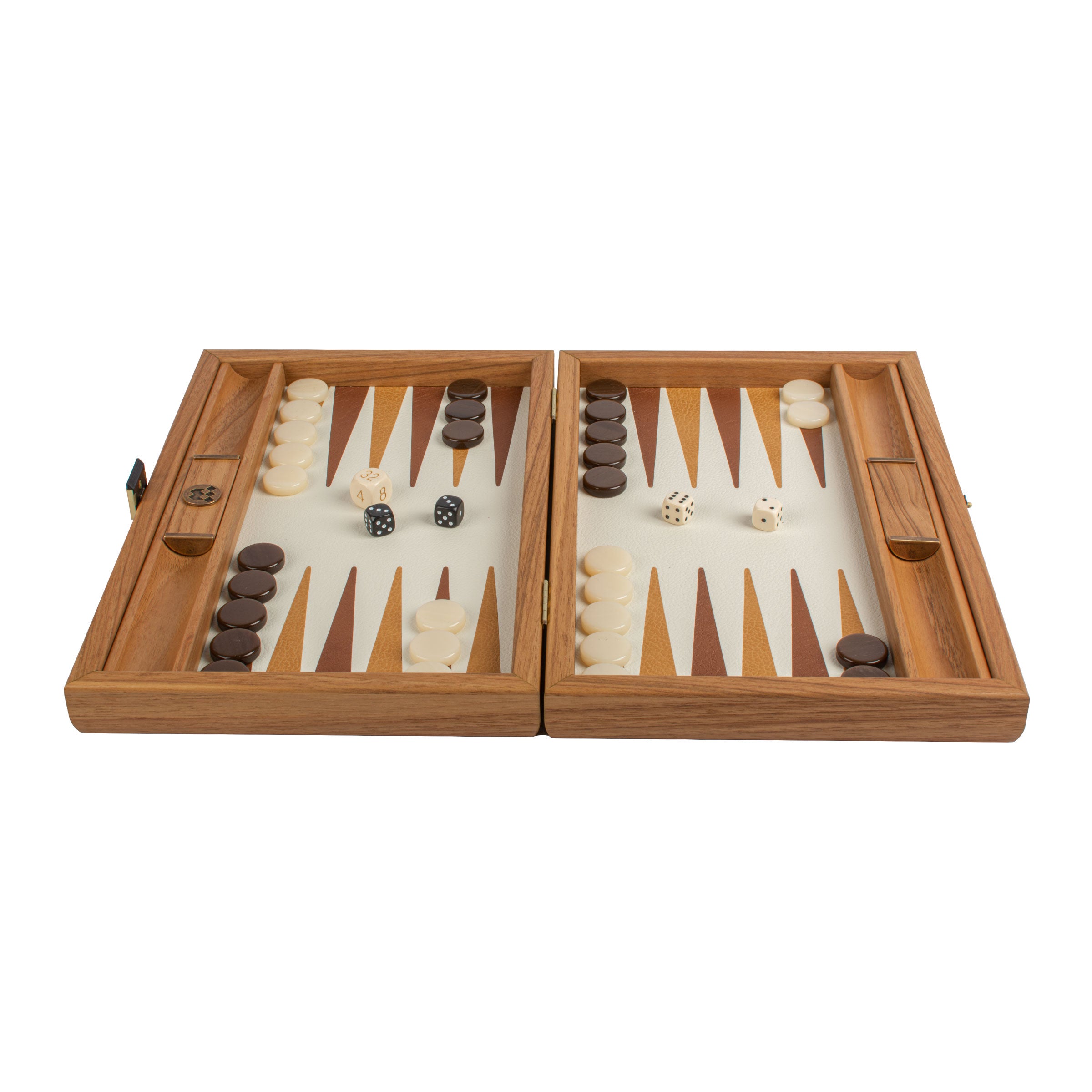 Premium Handcrafted Knitted Leather Backgammon Set in Mustard colour - Premium Backgammon from MANOPOULOS Chess & Backgammon - Just €192! Shop now at MANOPOULOS Chess & Backgammon