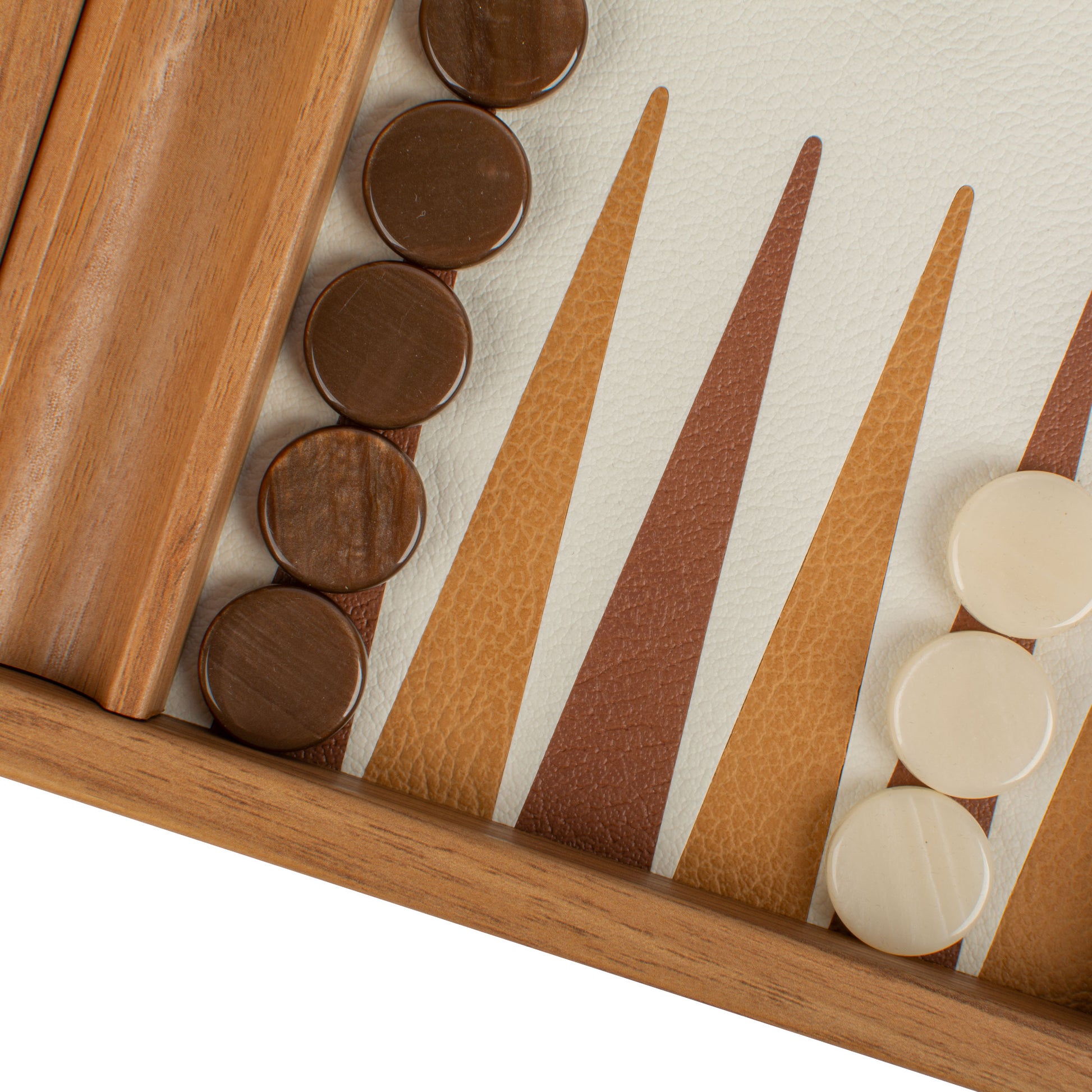 Premium Handcrafted Knitted Leather Backgammon Set in Mustard colour - Premium Backgammon from MANOPOULOS Chess & Backgammon - Just €192! Shop now at MANOPOULOS Chess & Backgammon