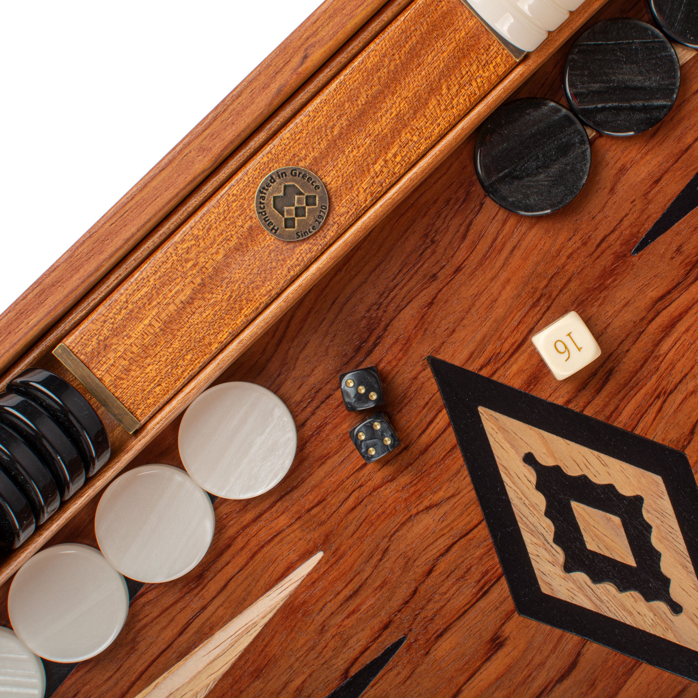 Premium Handcrafted Rosewood Backgammon Set - Black & Oak Points