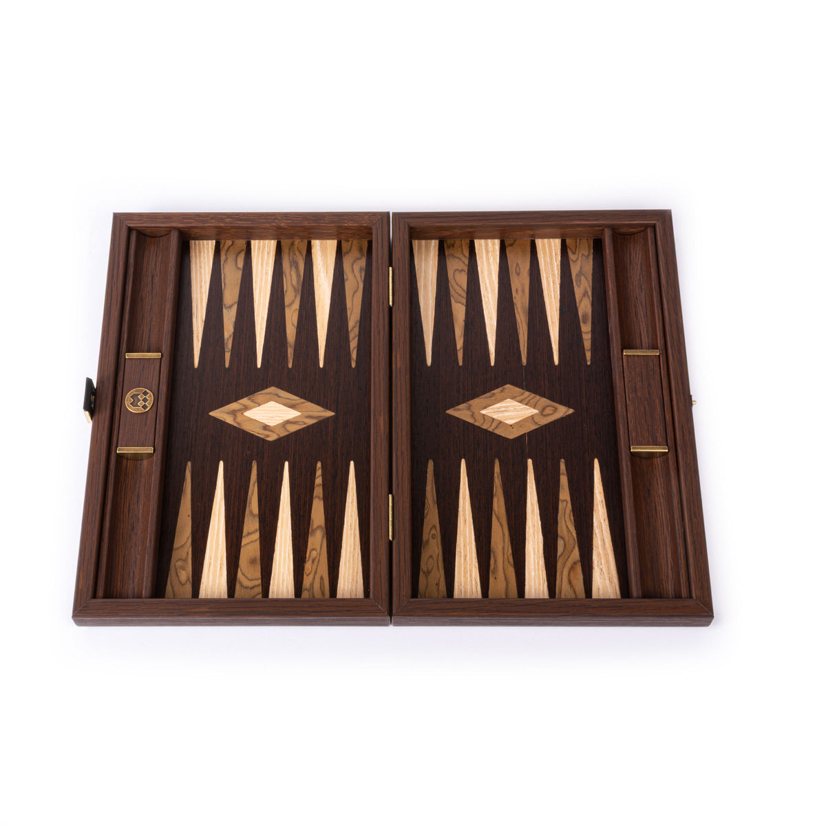 Premium Handgjord Wenge med Walnut Burl Backgammon Set