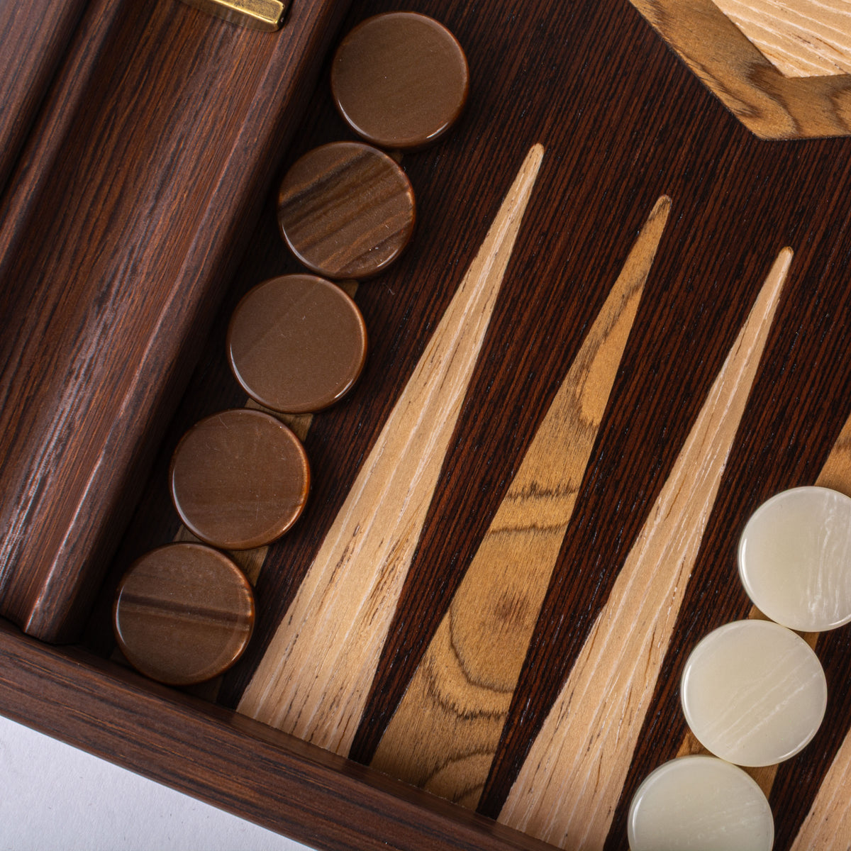 Premium Handgjord Wenge med Walnut Burl Backgammon Set
