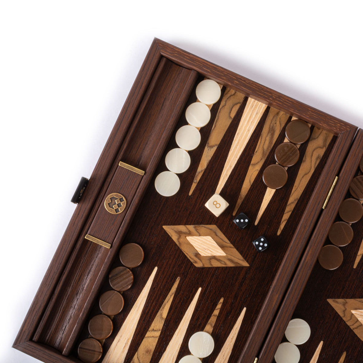 Premium Handgjord Wenge med Walnut Burl Backgammon Set