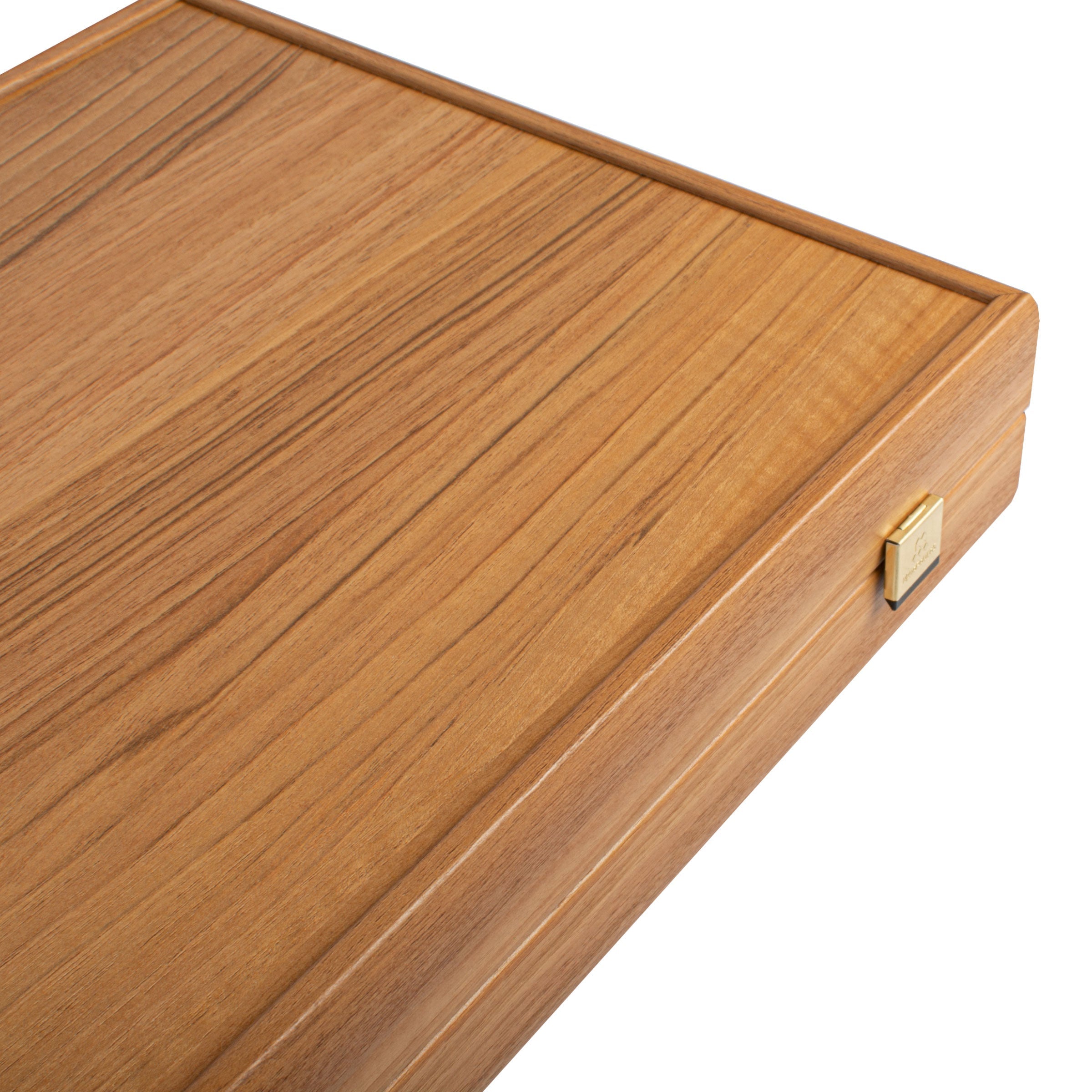 Premium Leatherette Champagne Beige with Red & Brown Backgammon Set - Premium Backgammon from MANOPOULOS Chess & Backgammon - Just €175! Shop now at MANOPOULOS Chess & Backgammon