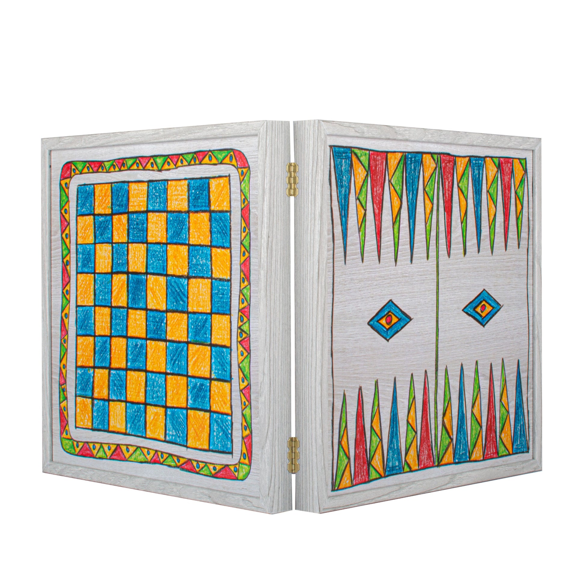 Childrens Freehand Colored Drawing 4-in-1 Combo Game Set: Chess, Backgammon, Ludo & Snakes - Premium Combo Games from MANOPOULOS Chess & Backgammon - Just €76! Shop now at MANOPOULOS Chess & Backgammon