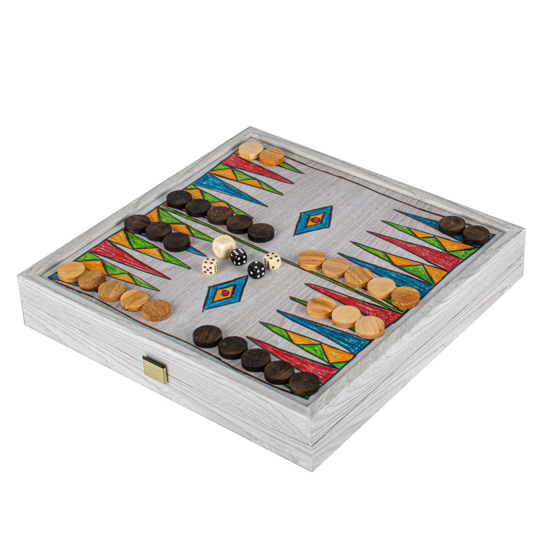 Childrens Freehand Colored Drawing 4-in-1 Combo Game Set: Chess, Backgammon, Ludo & Snakes handcrafted in Greece, featuring artisan-made colorful boards with timeless design from MANOPOULOS Chess & Backgammon.