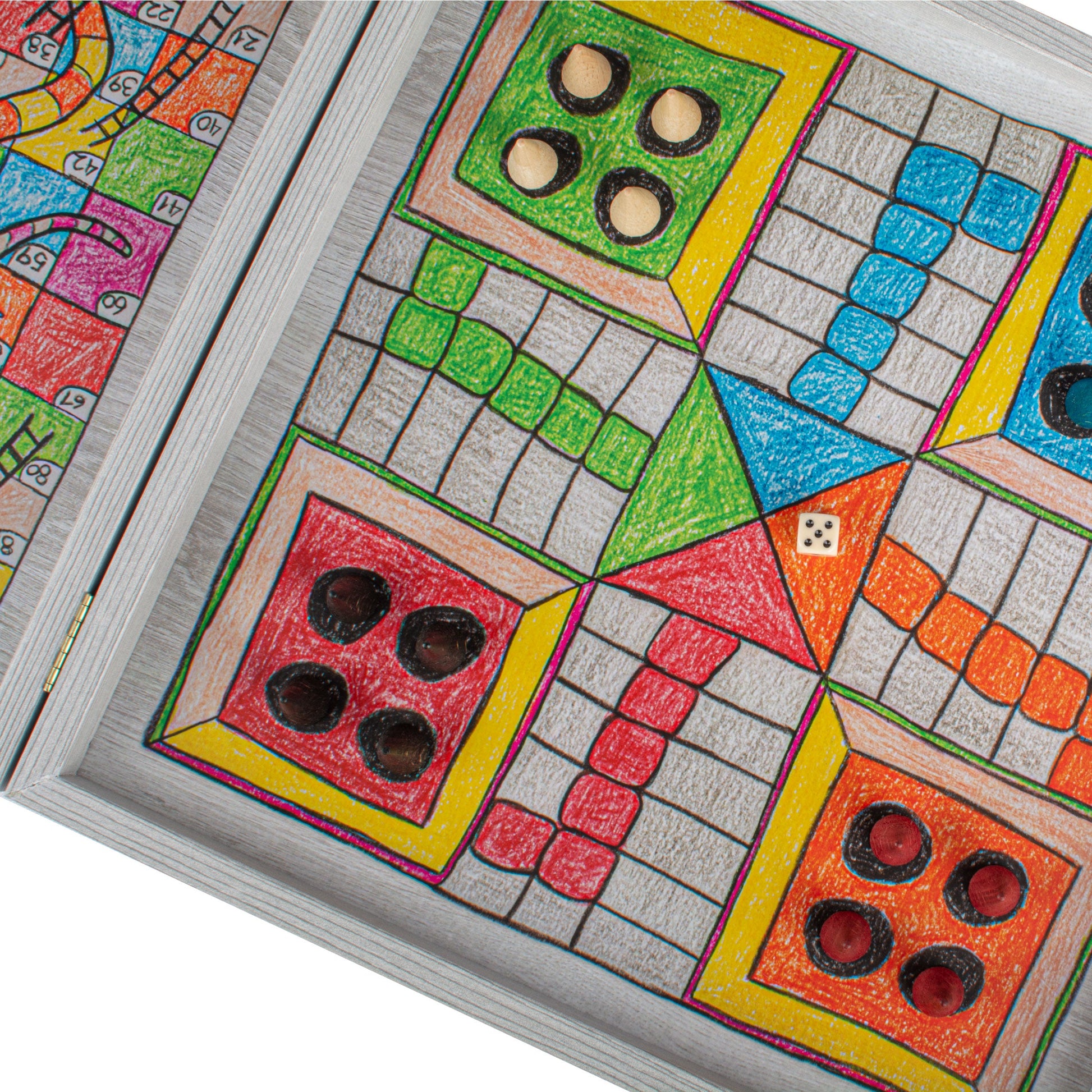 Childrens Freehand Colored Drawing 4-in-1 Combo Game Set: Chess, Backgammon, Ludo & Snakes - Premium Combo Games from MANOPOULOS Chess & Backgammon - Just €76! Shop now at MANOPOULOS Chess & Backgammon