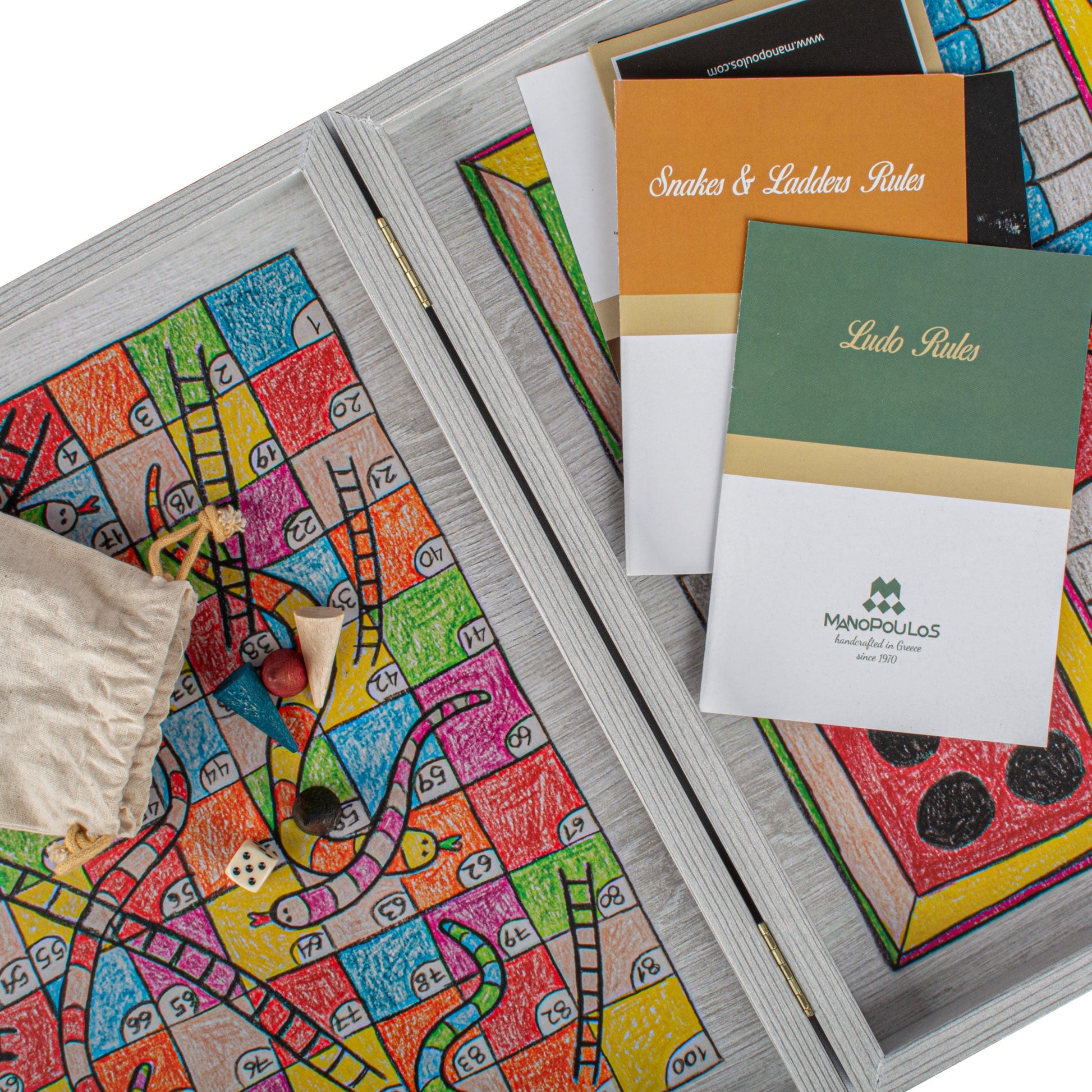 Childrens Freehand Colored Drawing 4-in-1 Combo Game Set: Chess, Backgammon, Ludo & Snakes - Premium Combo Games from MANOPOULOS Chess & Backgammon - Just €76! Shop now at MANOPOULOS Chess & Backgammon