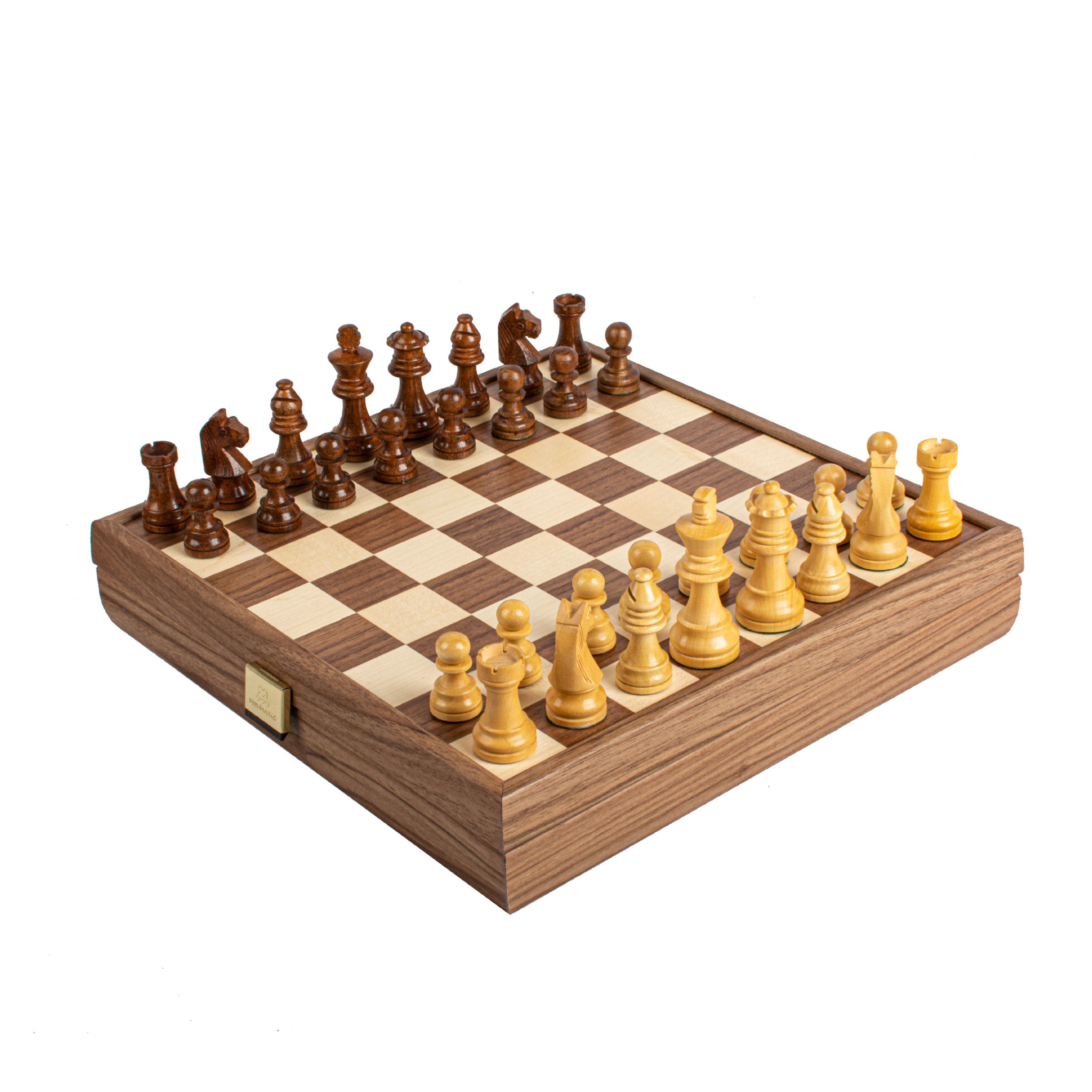 Handcrafted Walnut Chess Set - 27x27cm with Staunton Chessmen (6.4