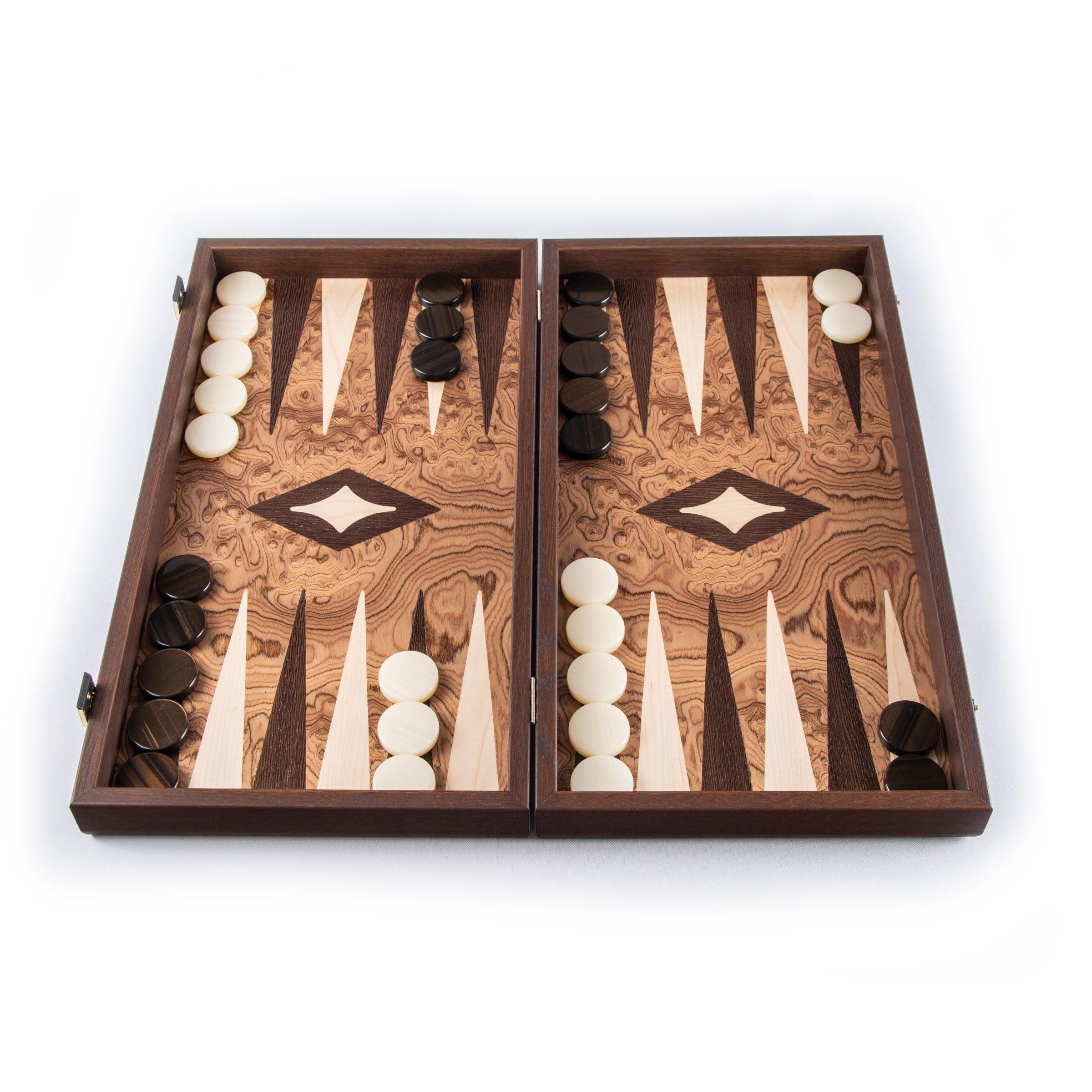 Handcrafted Premium Walnut Burl Backgammon Set - Premium Backgammon from MANOPOULOS Chess & Backgammon - Just €46! Shop now at MANOPOULOS Chess & Backgammon