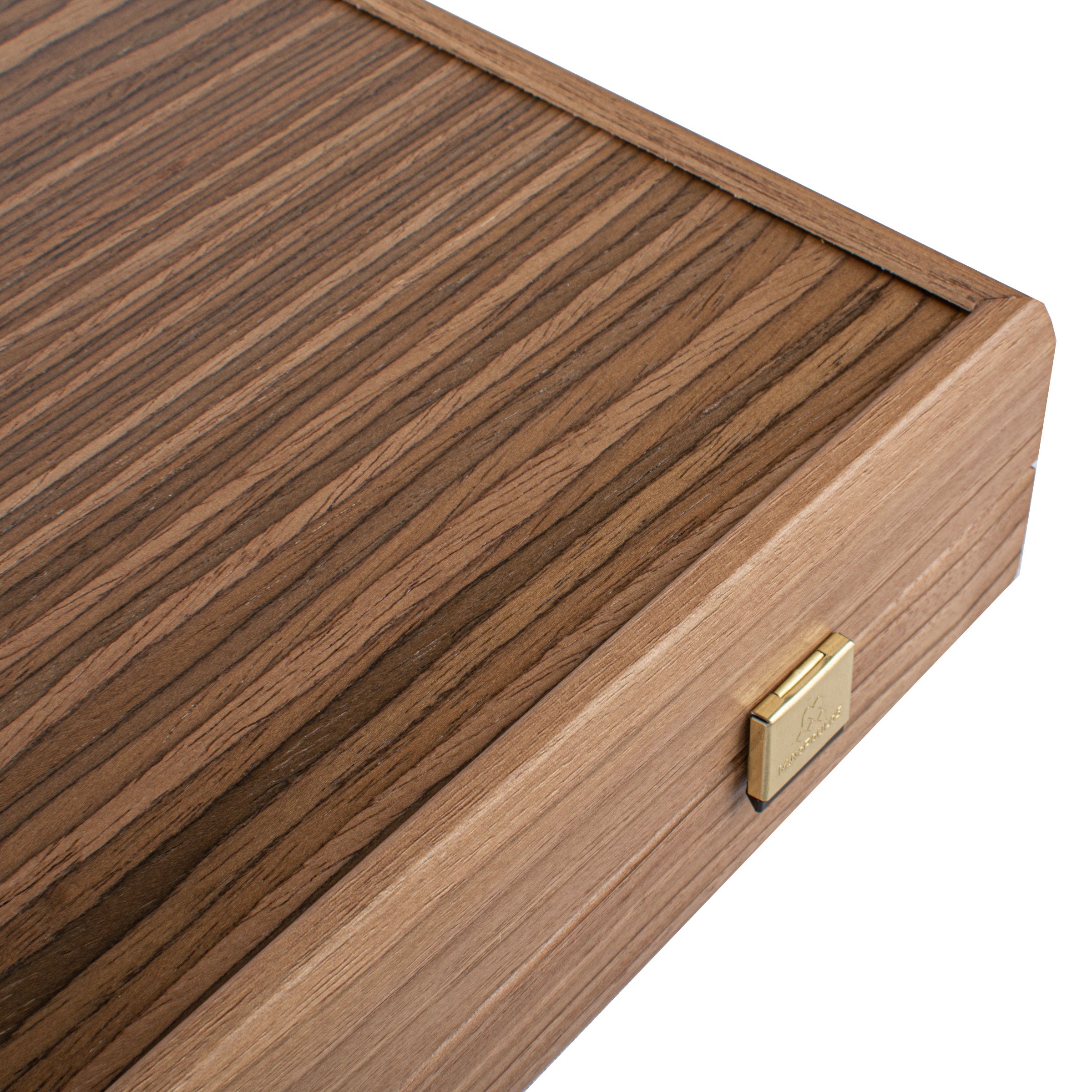 Handcrafted Oak/Blue & American Walnut Backgammon Set - Elegant Marquetry Design