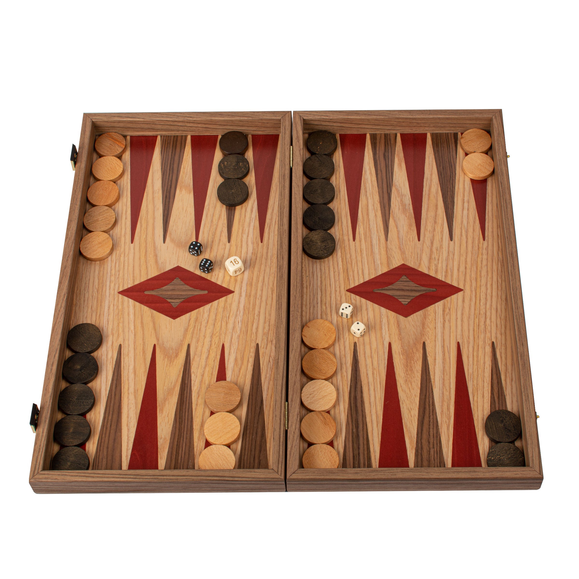 Handcrafted Oak & American Walnut Backgammon Set - Elegant