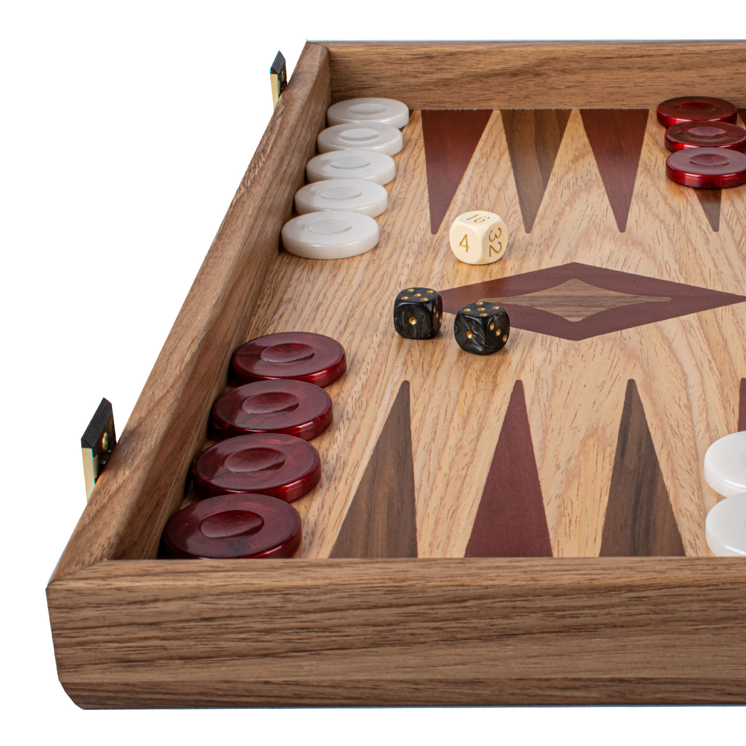 Handcrafted Oak & Walnut Backgammon Set – Elegant Marquetry