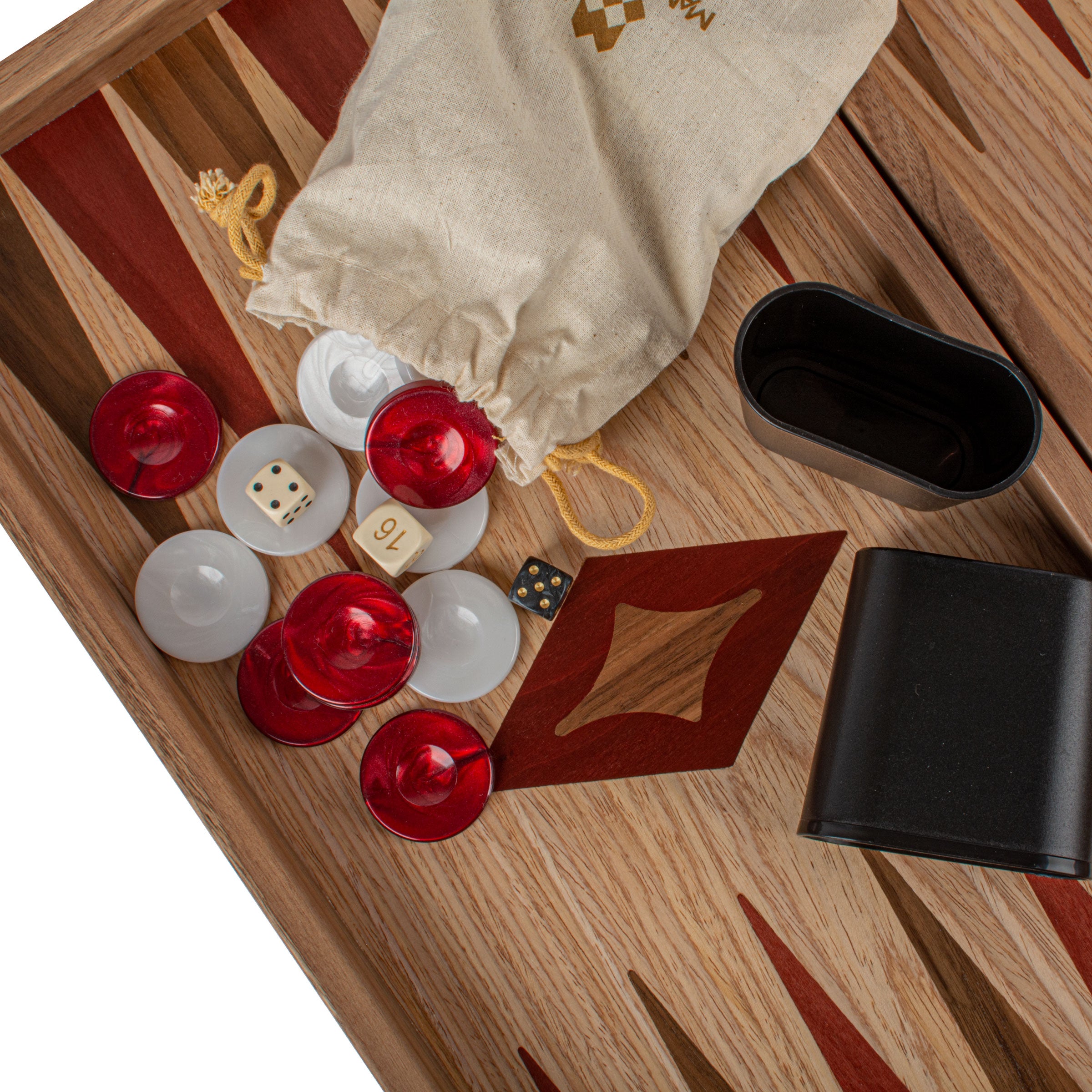 チャメロプスボルケーノ マルチネス　ピニョンマツ　セット Handcrafted Oak & Walnut Backgammon Set – Elegant Marquetry