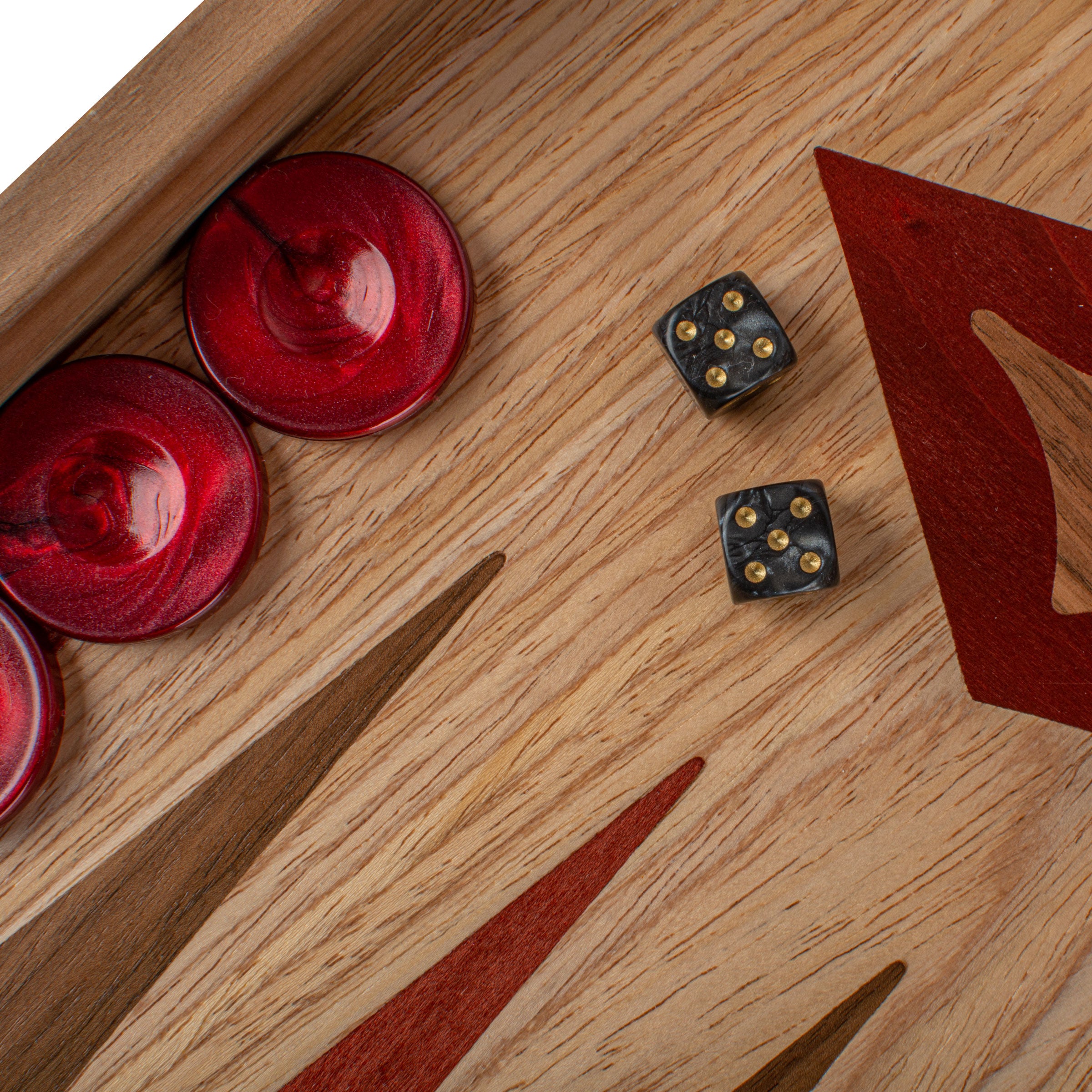Handcrafted Oak & Walnut Backgammon Set – Elegant Marquetry