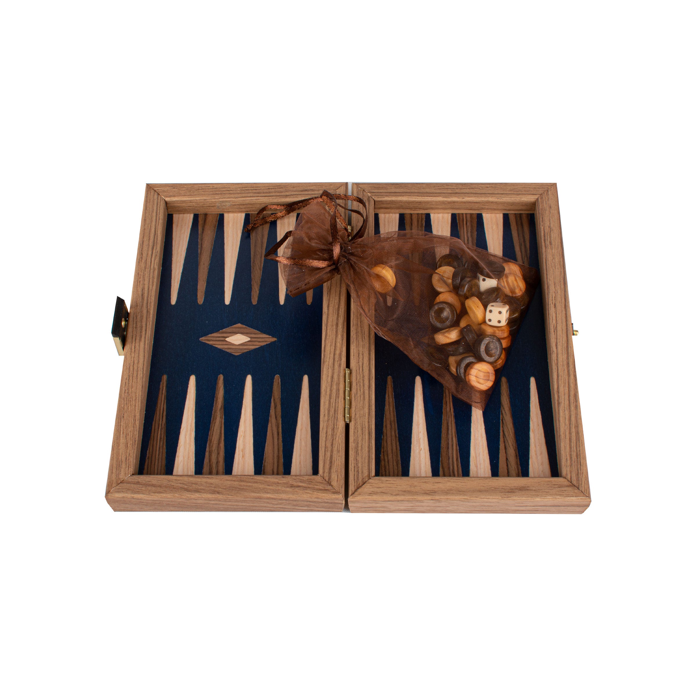 Handcrafted Walnut with Blue Oak Backgammon Set - Elegant Marquetry Design - Premium Backgammon from MANOPOULOS Chess & Backgammon - Just €47.90! Shop now at MANOPOULOS Chess & Backgammon