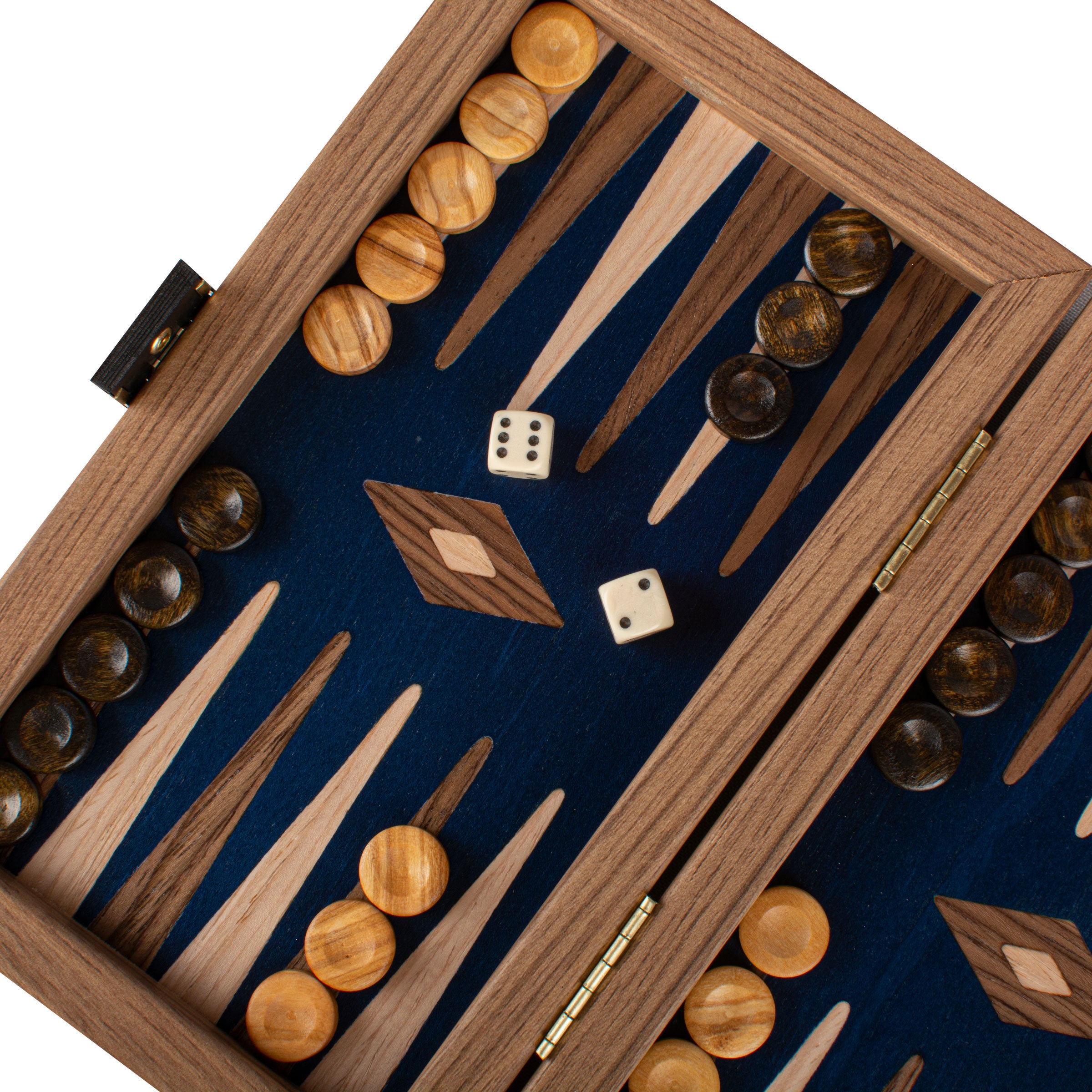 Handcrafted Walnut with Blue Oak Backgammon Set - Elegant Marquetry Design - Premium Backgammon from MANOPOULOS Chess & Backgammon - Just €47.90! Shop now at MANOPOULOS Chess & Backgammon