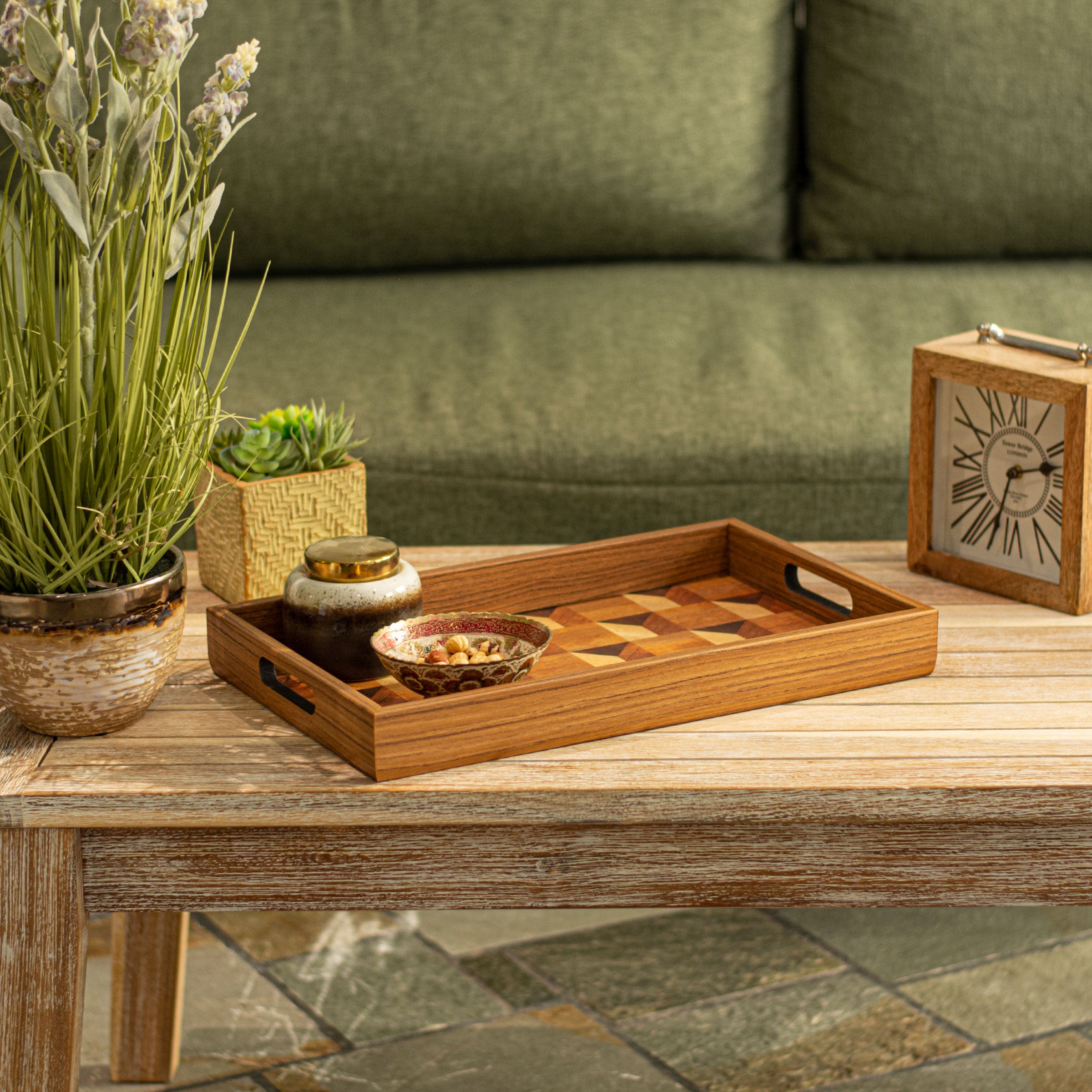 Wood Motif Style Wooden Tray - Handcrafted Decorative Design - Premium Decorative Objects from MANOPOULOS Chess & Backgammon - Just €31! Shop now at MANOPOULOS Chess & Backgammon