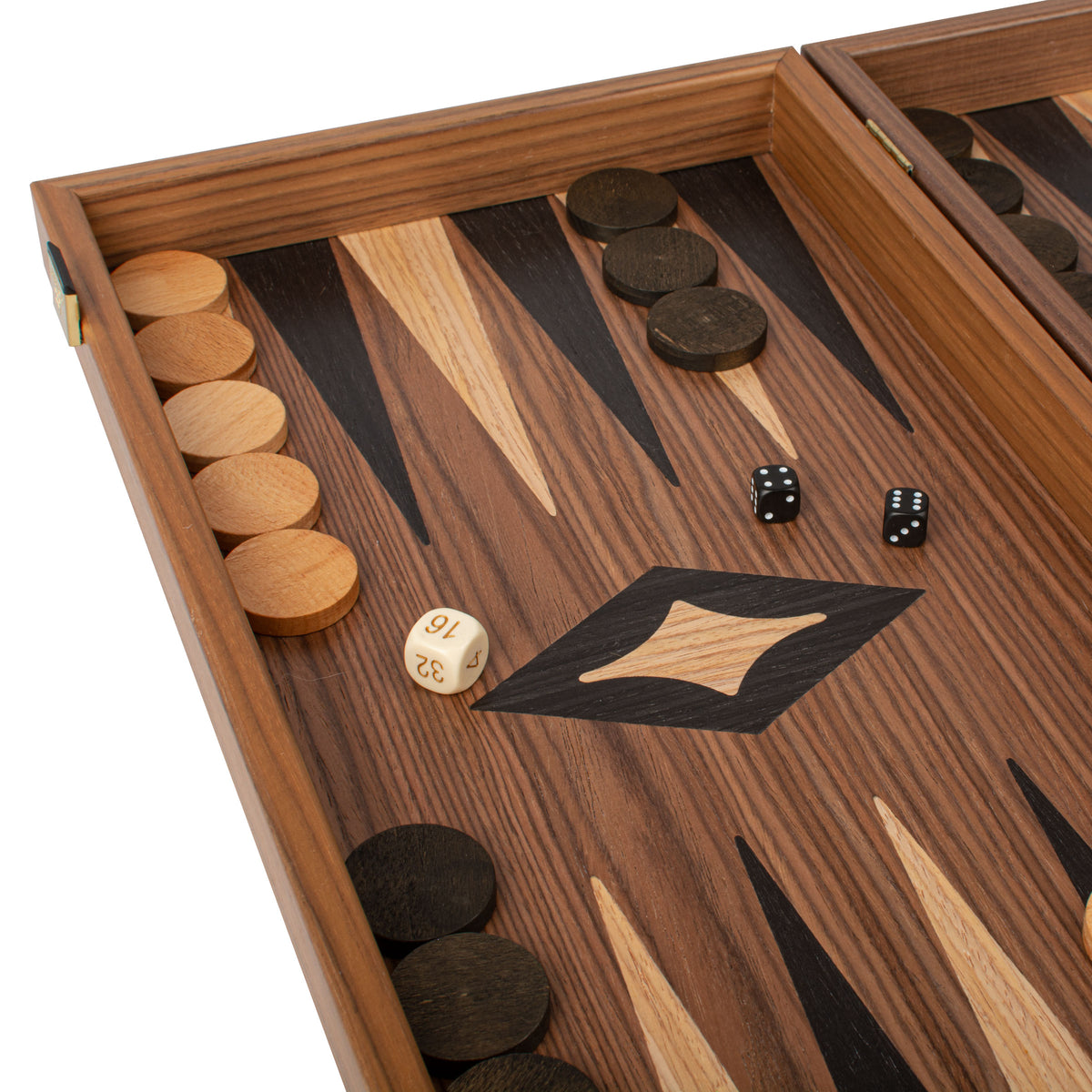 Set Backgammon In Legno Intarsiato Syrace – Dimensioni 40x40 Cm, Pieghevole, Con Pezzi A Dama E Dadi, Gioco Da Tavolo Classico