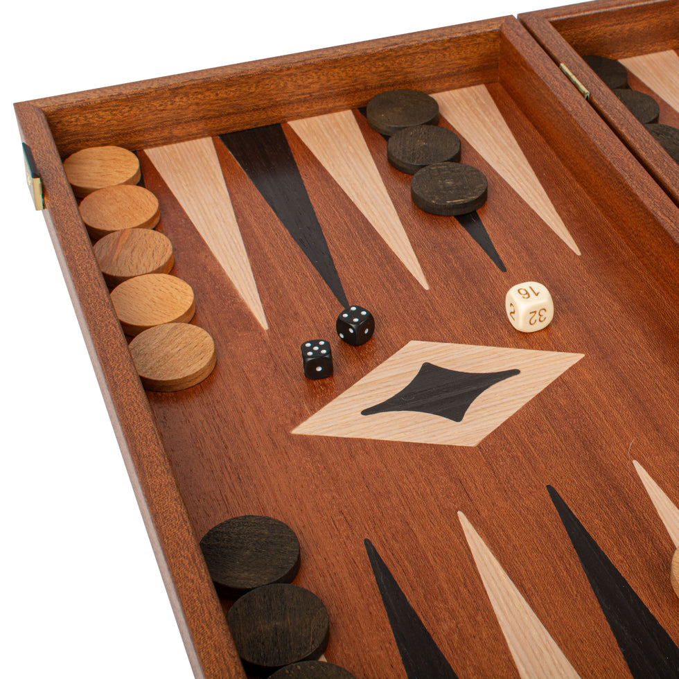 Handcrafted Mahogany 3-in-1 Chess, Backgammon, and Checkers Set ...