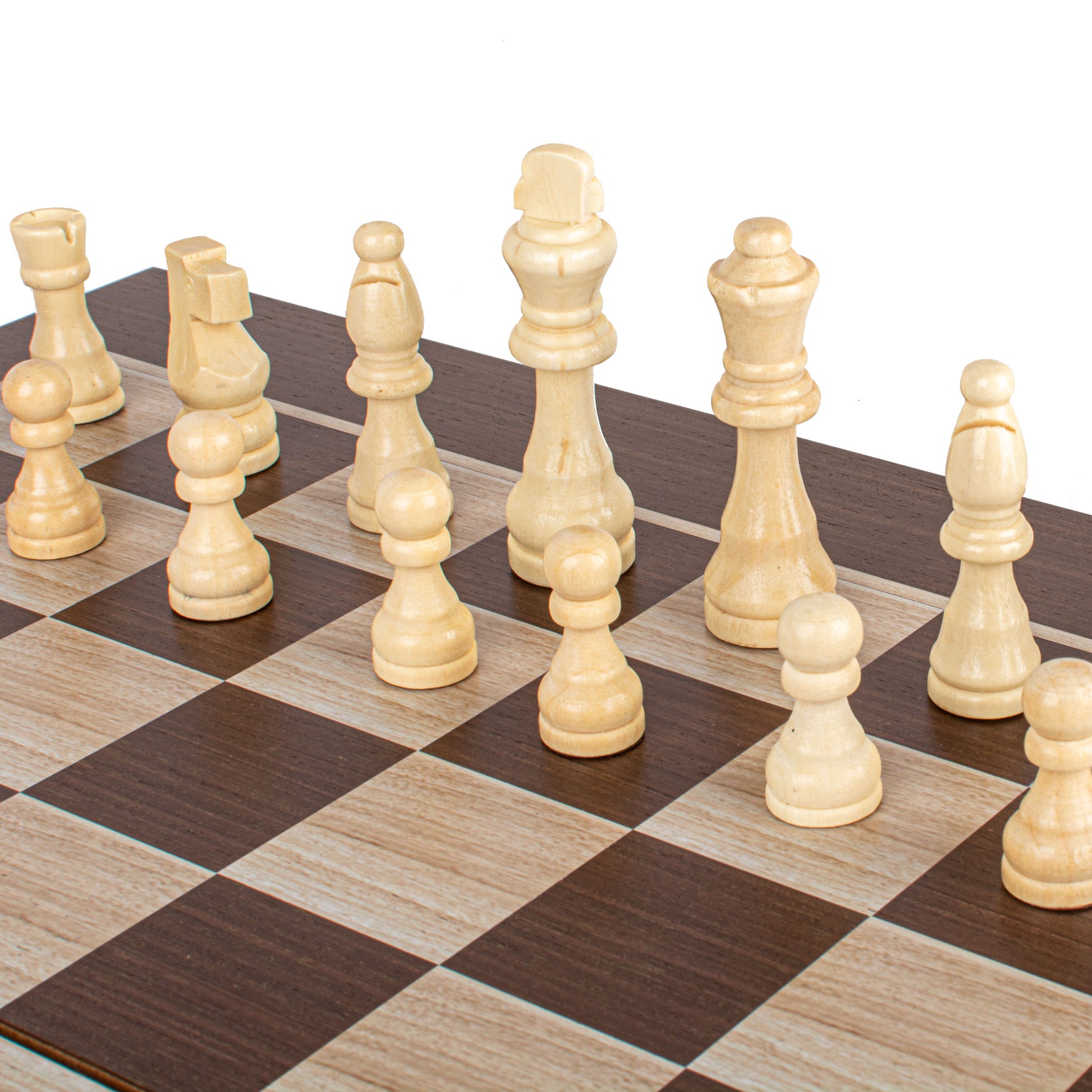 Folding Chess 3 In 1 Wooden Chess Set Game Board Set With Wooden Crafted Pieces Checkers Backgammon Set For Kids Adults (Size : 48248cm