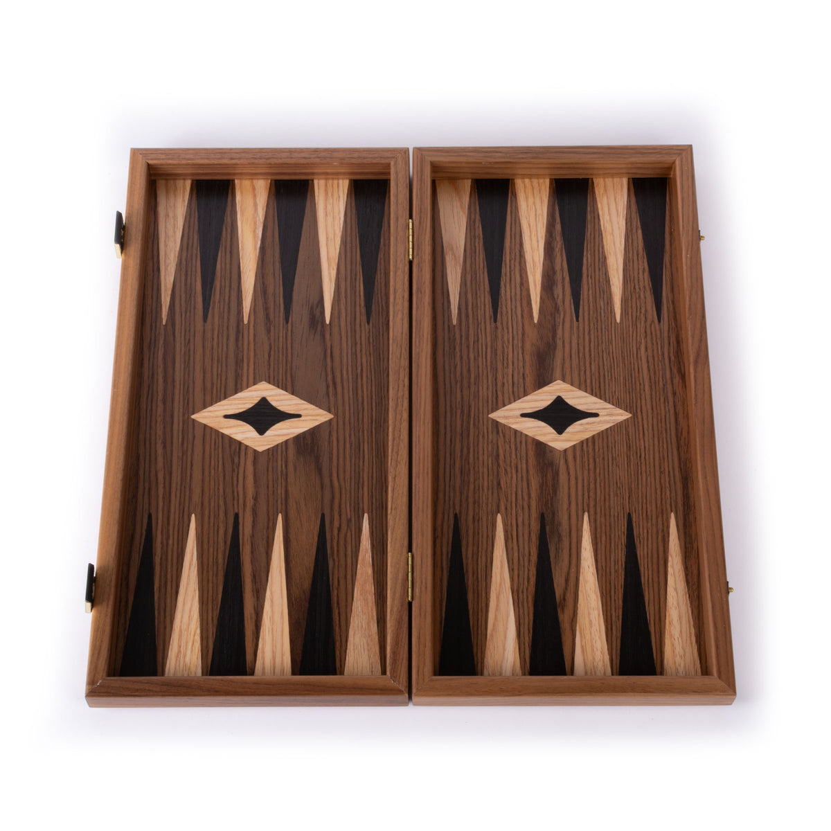 Handgefertigtes 3-in-1-Schach-, Backgammon- und Dame-Set aus Walnussholz – elegantes Intarsien-Design