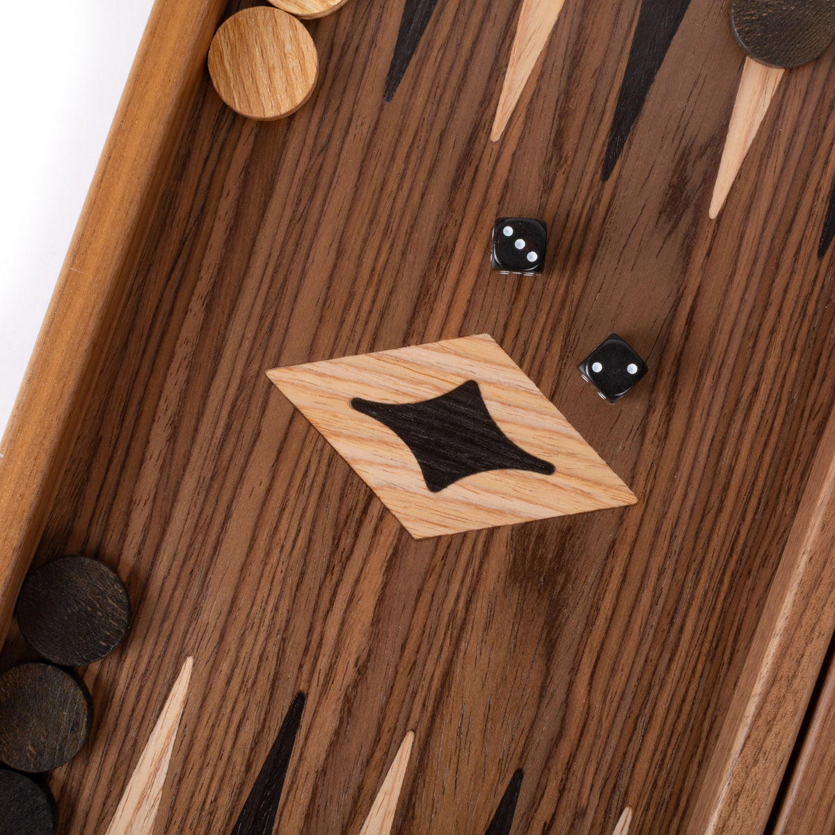 Handgefertigtes 3-in-1-Schach-, Backgammon- und Dame-Set aus Walnussholz – elegantes Intarsien-Design