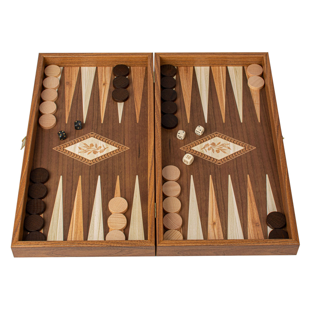 Handcrafted Olive Branch Design Backgammon Set - Classic Design and Quality Materials - Premium Backgammon from MANOPOULOS Chess & Backgammon - Just €29! Shop now at MANOPOULOS Chess & Backgammon