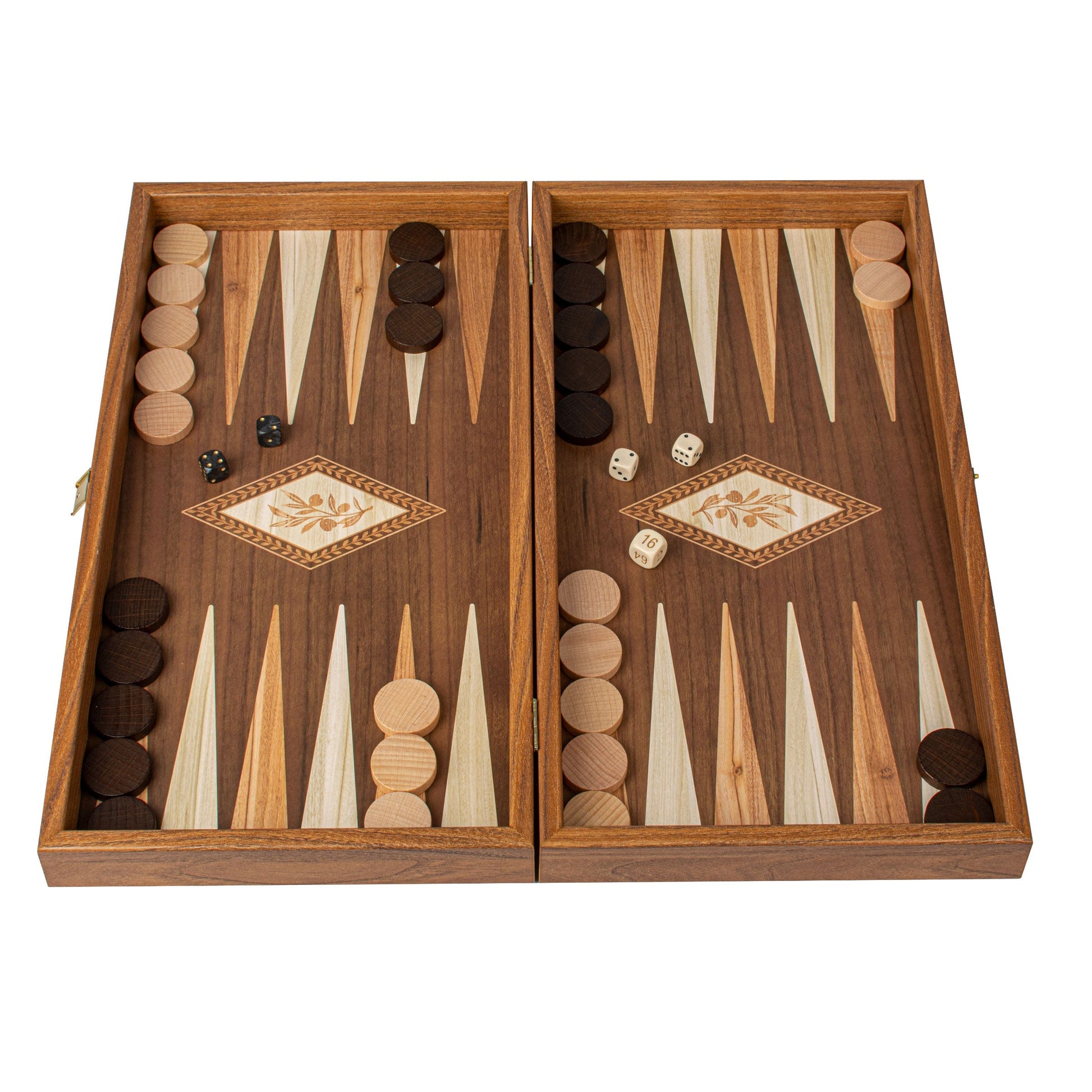 Handcrafted Olive Branch Design Backgammon Set - Classic Design and Quality Materials - Premium Backgammon from MANOPOULOS Chess & Backgammon - Just €29! Shop now at MANOPOULOS Chess & Backgammon