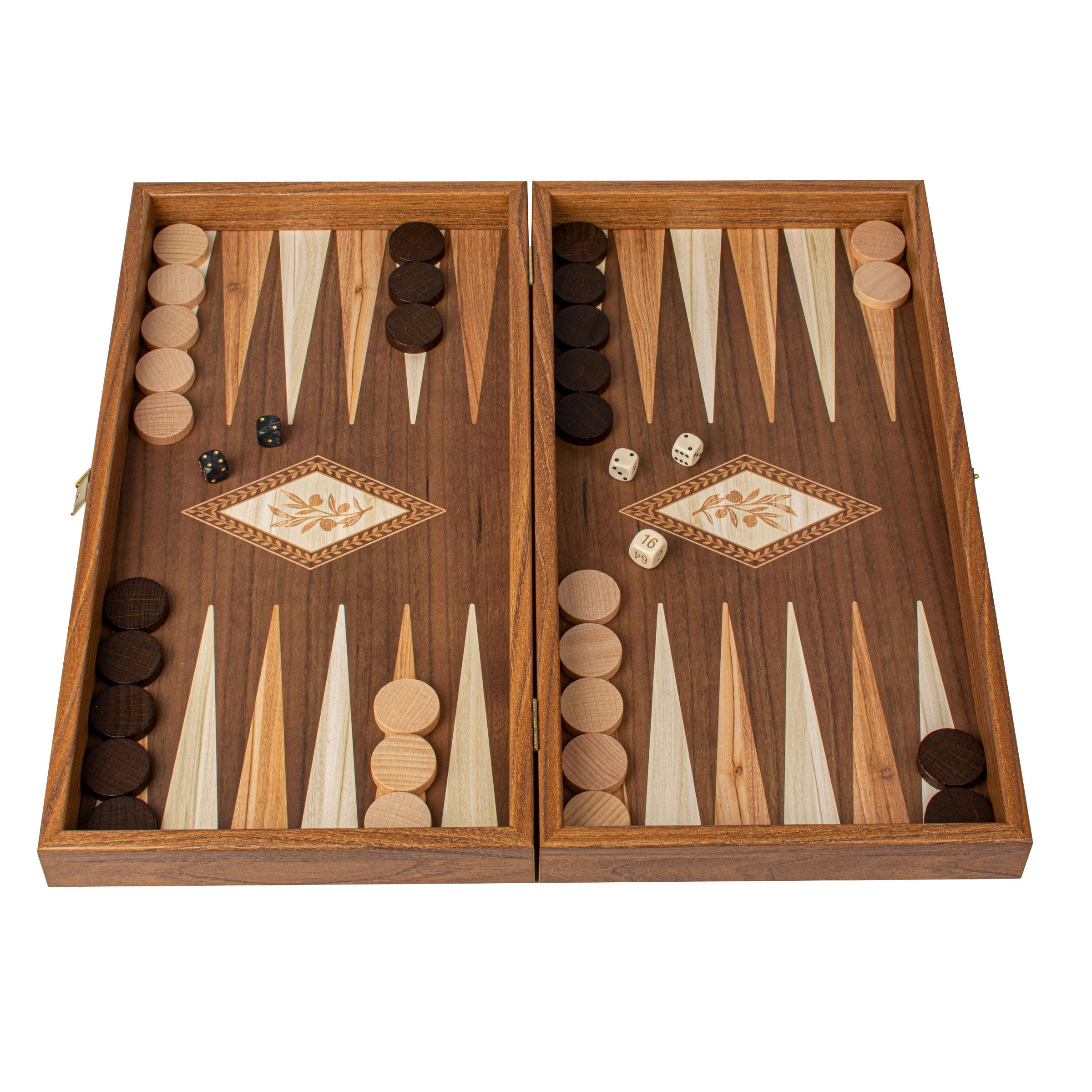Handcrafted Olive Branch Design Backgammon Set - Classic Design and Quality Materials - Premium Backgammon from MANOPOULOS Chess & Backgammon - Just €29! Shop now at MANOPOULOS Chess & Backgammon