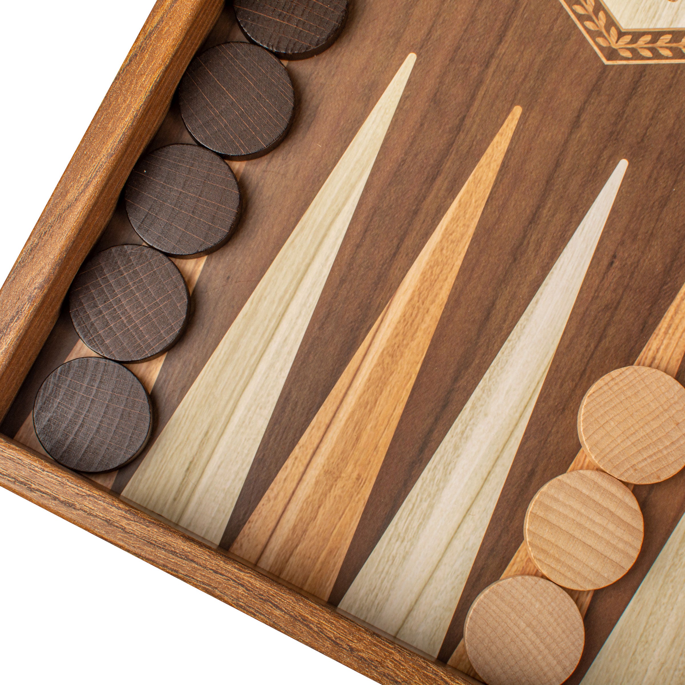 Handcrafted Olive Branch Design Backgammon Set - Classic Design and Quality Materials - Premium Backgammon from MANOPOULOS Chess & Backgammon - Just €29! Shop now at MANOPOULOS Chess & Backgammon